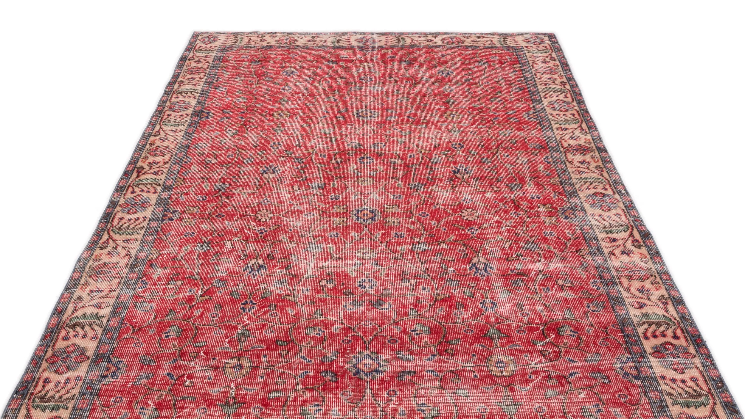 Retro Design Naturel Over Dyed Vintage Rug 5'6'' x 9'4'' ft 167 x 285 cm