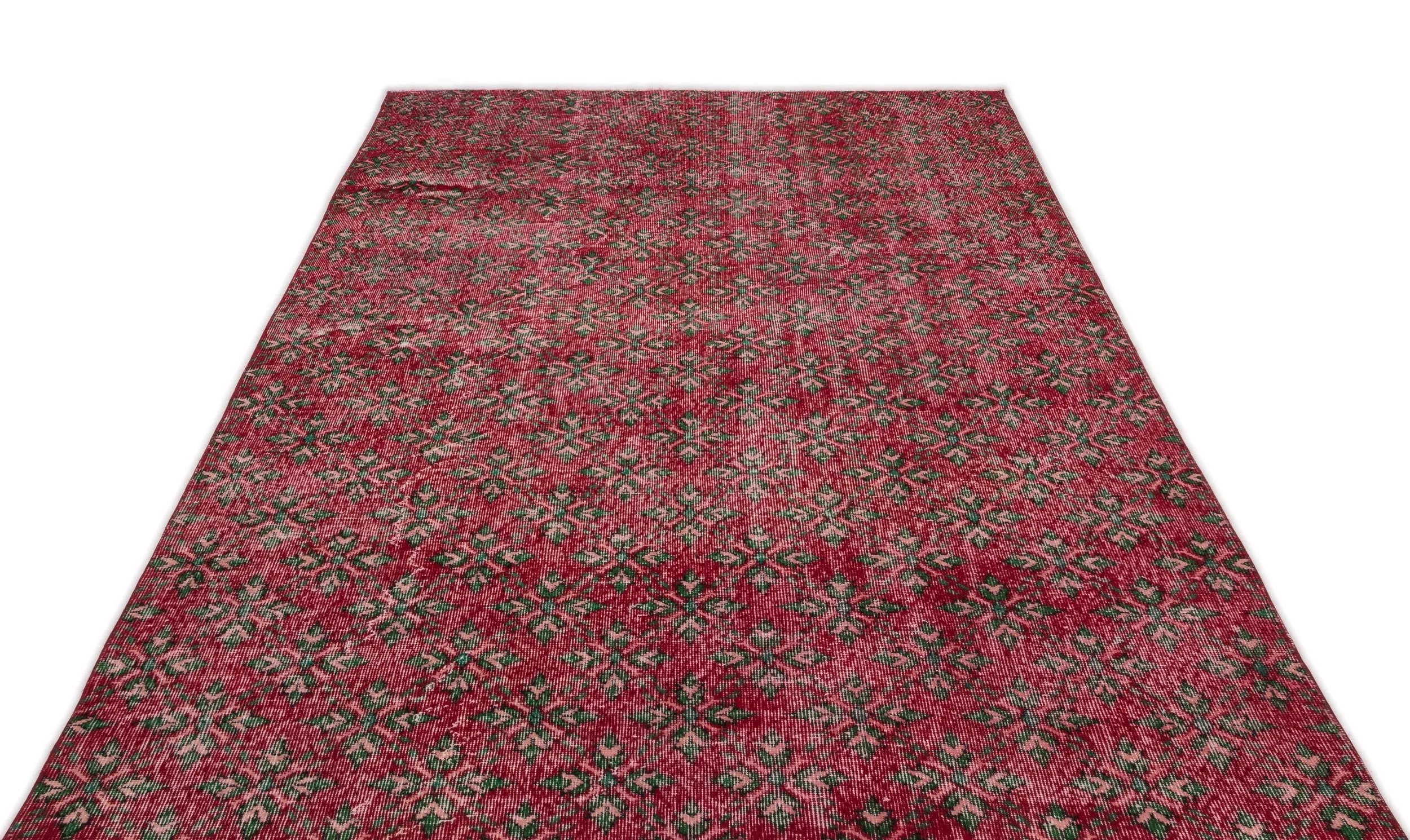 Retro Design Naturel Over Dyed Vintage Rug 5'6'' x 9'8'' ft 168 x 294 cm