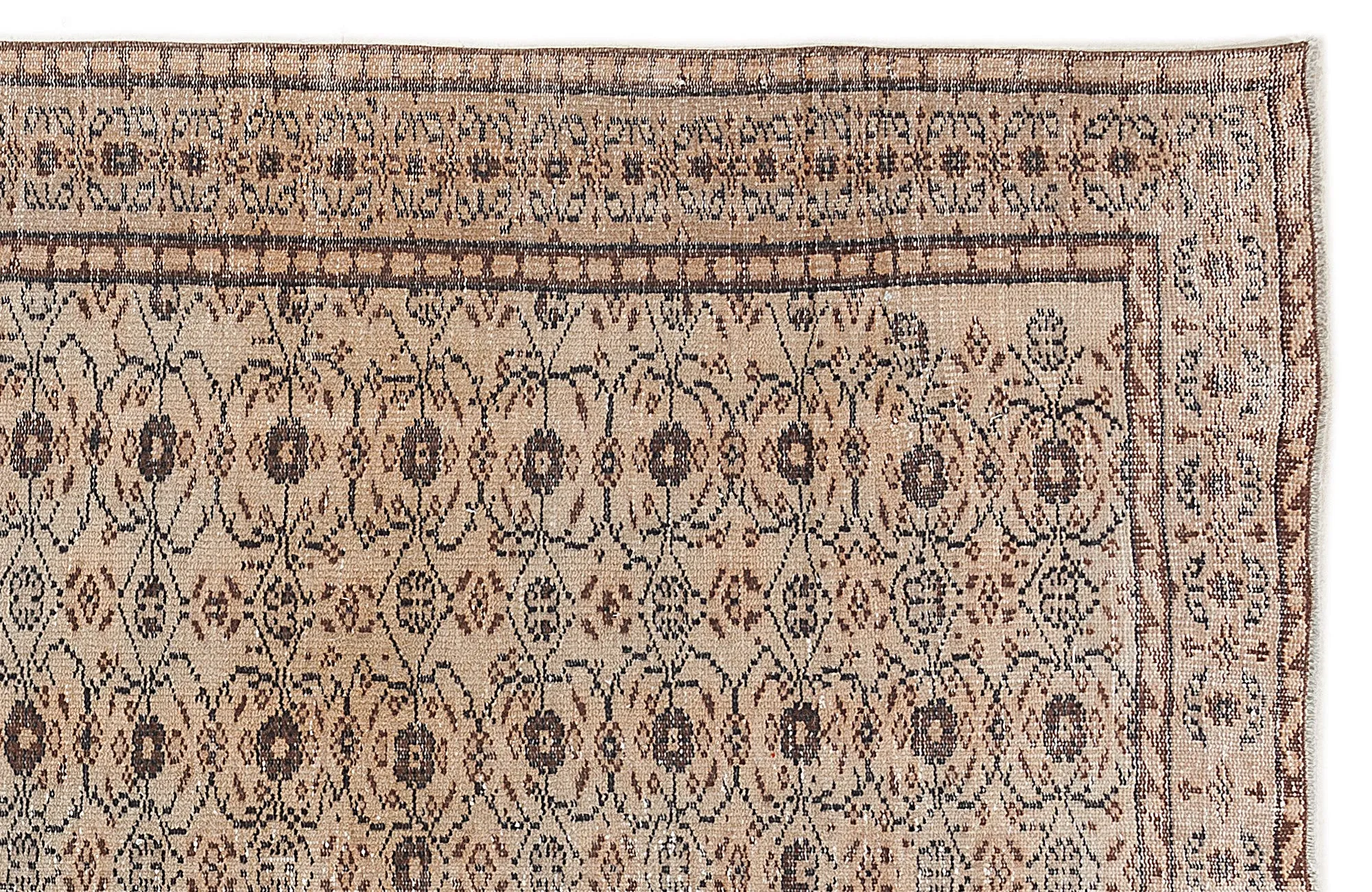 Retro Design Naturel Over Dyed Vintage Rug 5'7'' x 8'12'' ft 171 x 274 cm