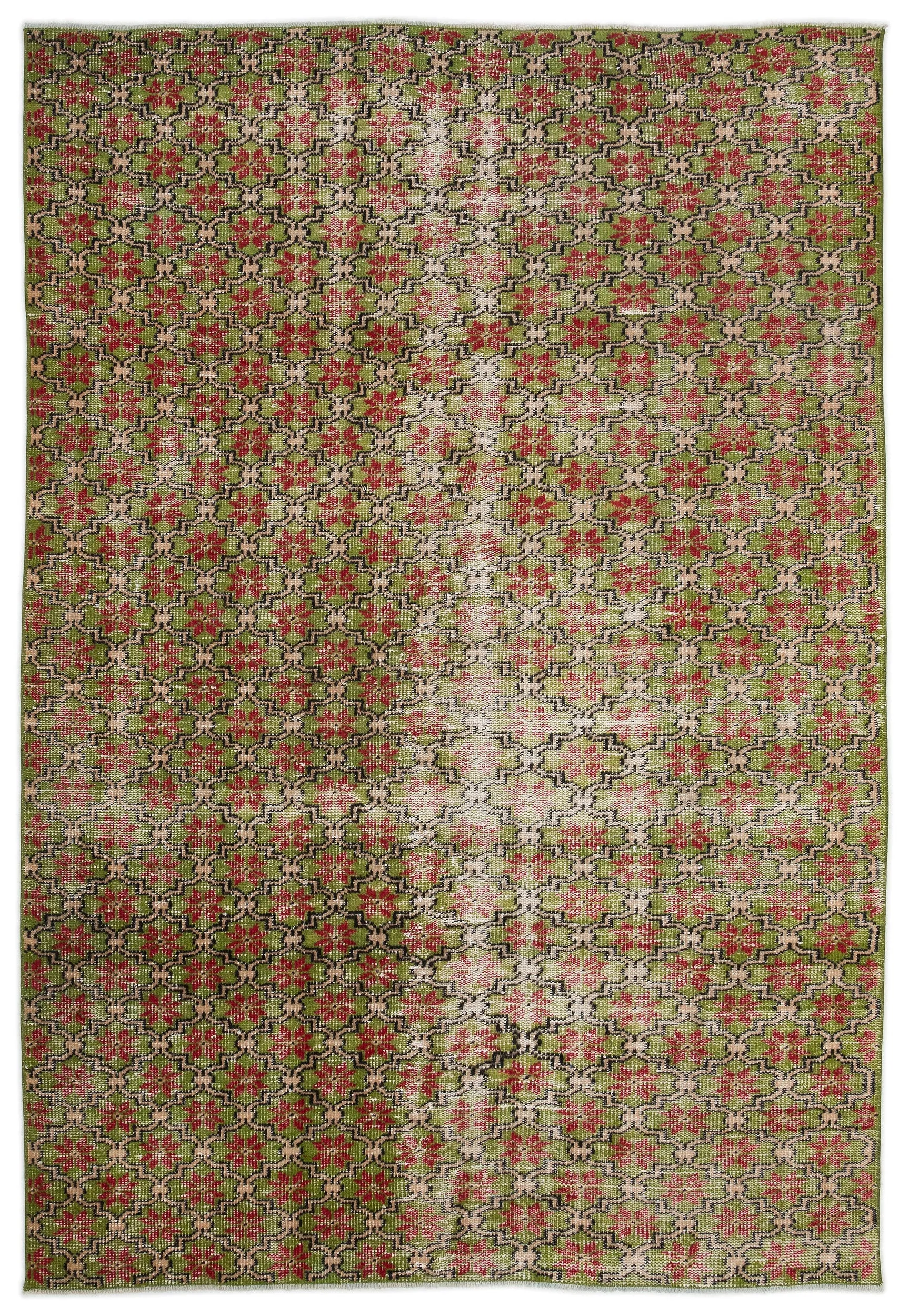 Retro Design Naturel Over Dyed Vintage Rug 5'7'' x 8'3'' ft 171 x 251 cm
