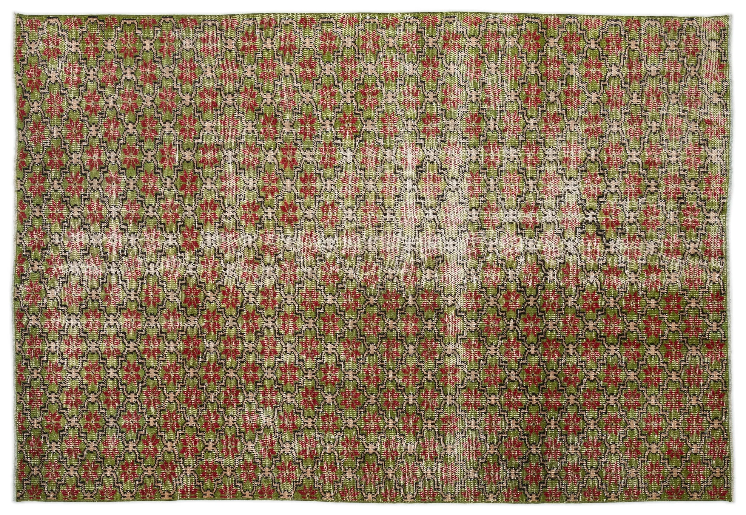 Retro Design Naturel Over Dyed Vintage Rug 5'7'' x 8'3'' ft 171 x 251 cm