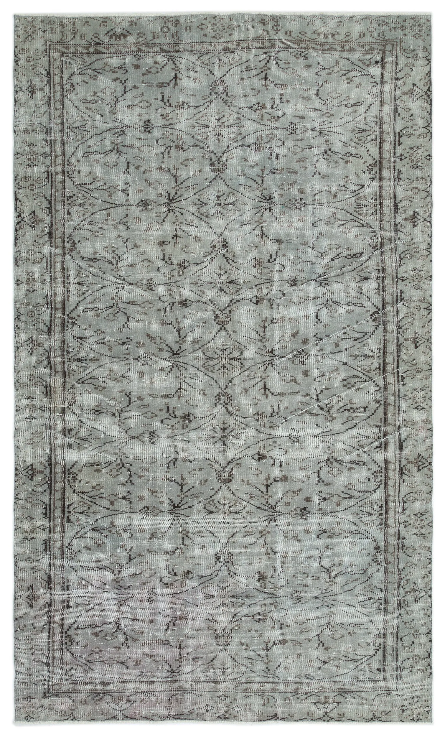 Retro Design Naturel Over Dyed Vintage Rug 5'7'' x 9'1'' ft 171 x 278 cm