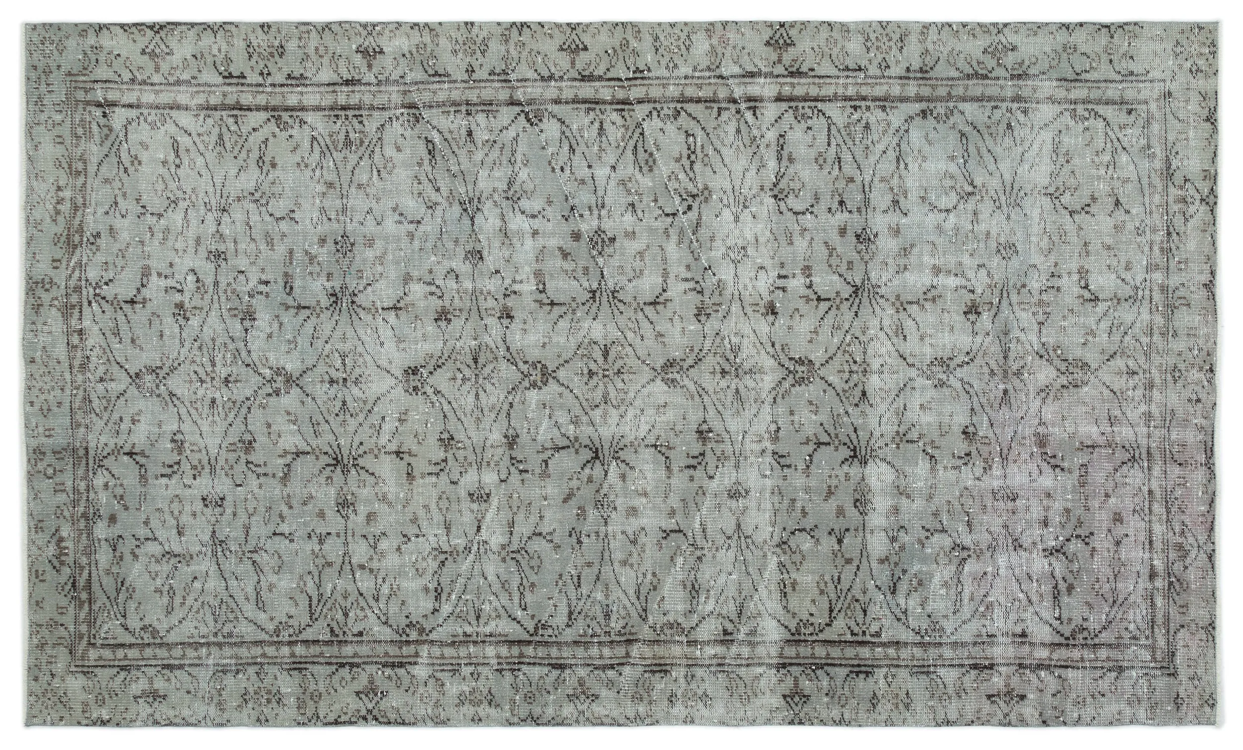 Retro Design Naturel Over Dyed Vintage Rug 5'7'' x 9'1'' ft 171 x 278 cm