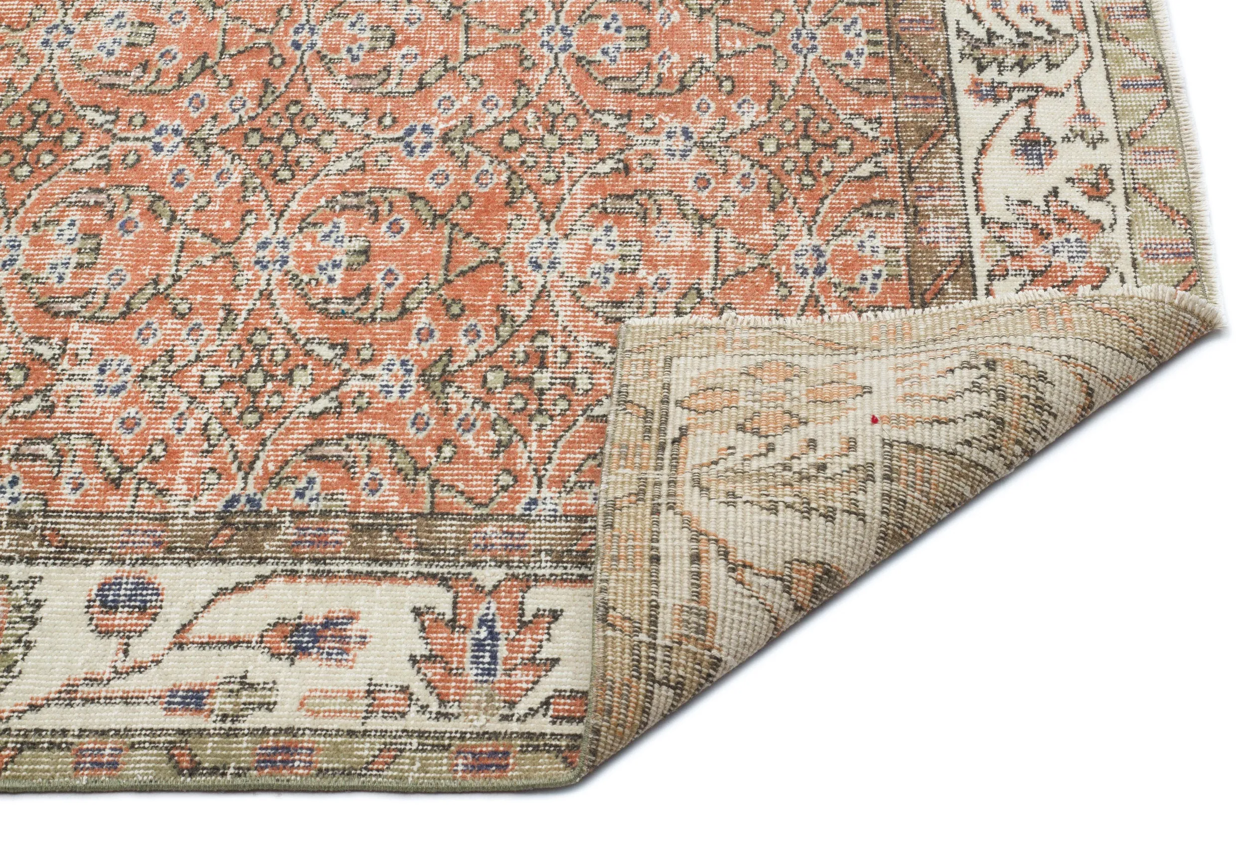 Retro Design Naturel Over Dyed Vintage Rug 5'7'' x 9'5'' ft 169 x 288 cm
