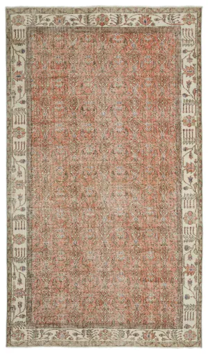 Retro Design Naturel Over Dyed Vintage Rug 5'7'' x 9'5'' ft 169 x 288 cm