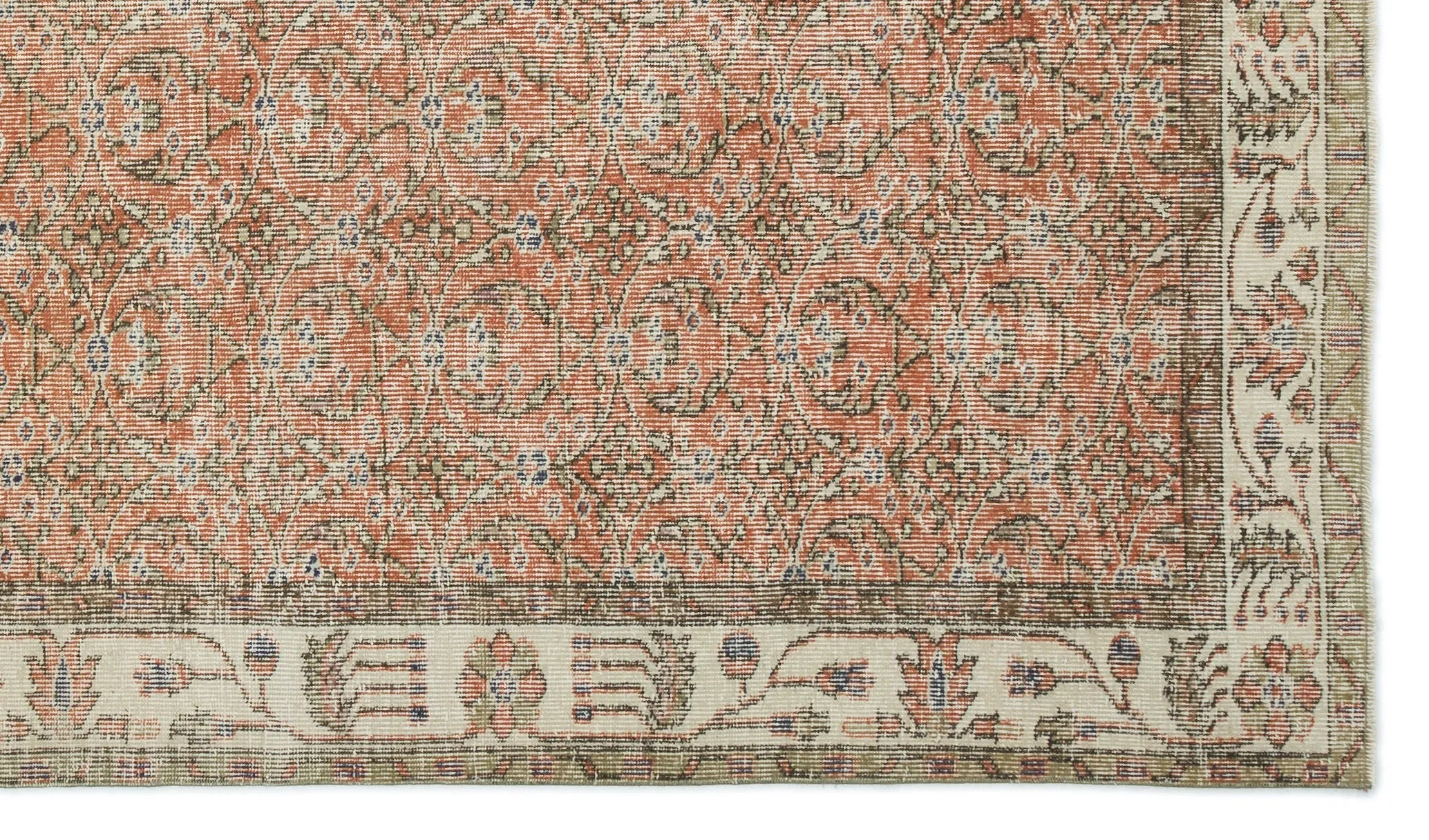 Retro Design Naturel Over Dyed Vintage Rug 5'7'' x 9'5'' ft 169 x 288 cm