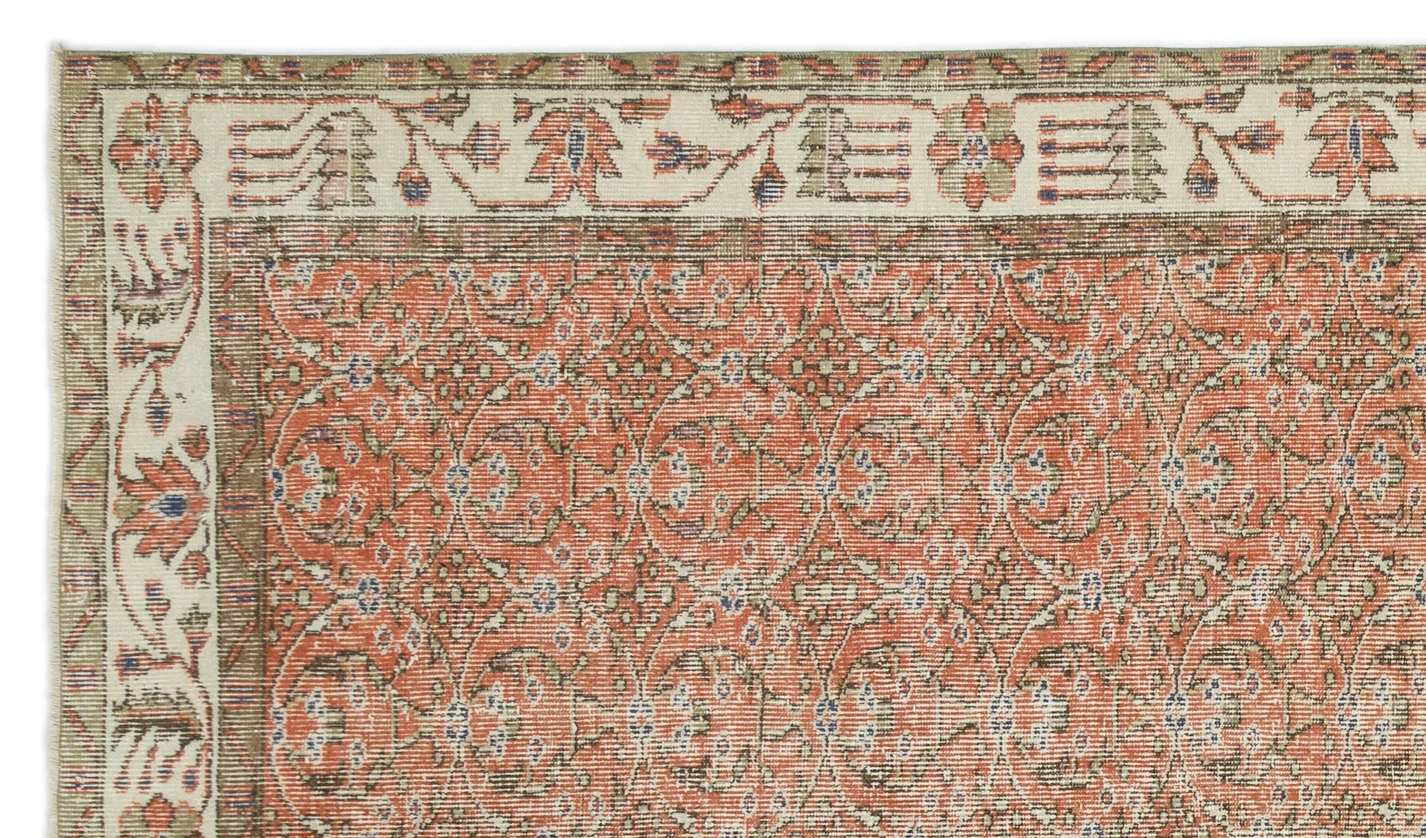 Retro Design Naturel Over Dyed Vintage Rug 5'7'' x 9'5'' ft 169 x 288 cm