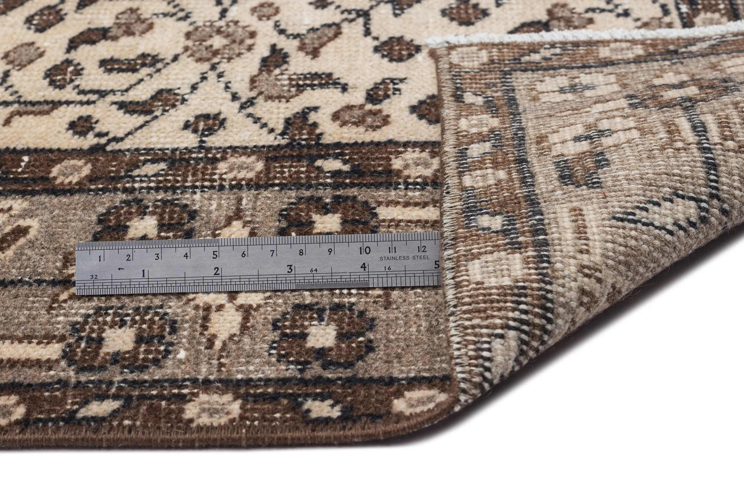 Retro Design Naturel Over Dyed Vintage Rug 5'7'' x 9'5'' ft 170 x 287 cm