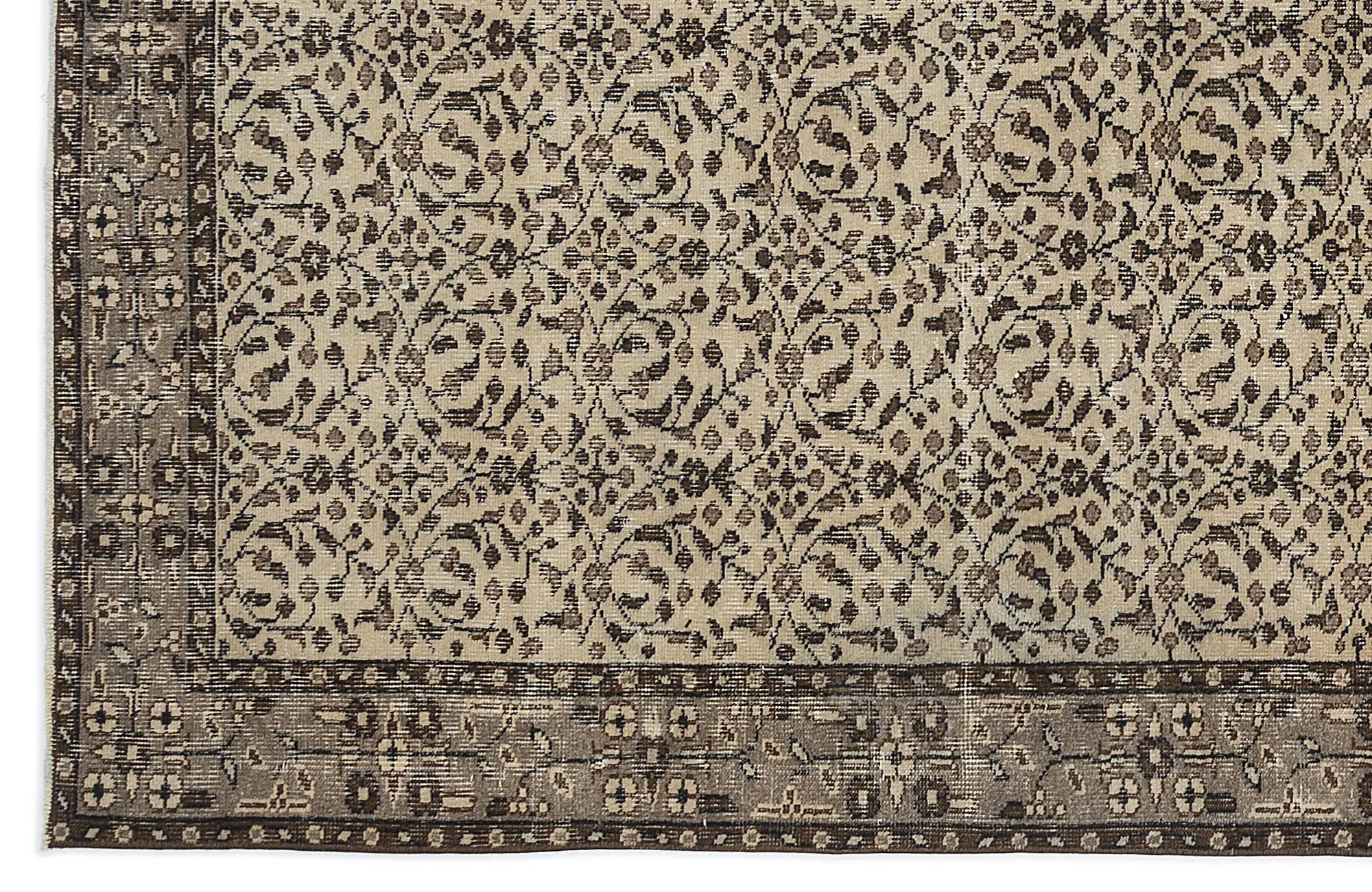 Retro Design Naturel Over Dyed Vintage Rug 5'7'' x 9'5'' ft 170 x 287 cm