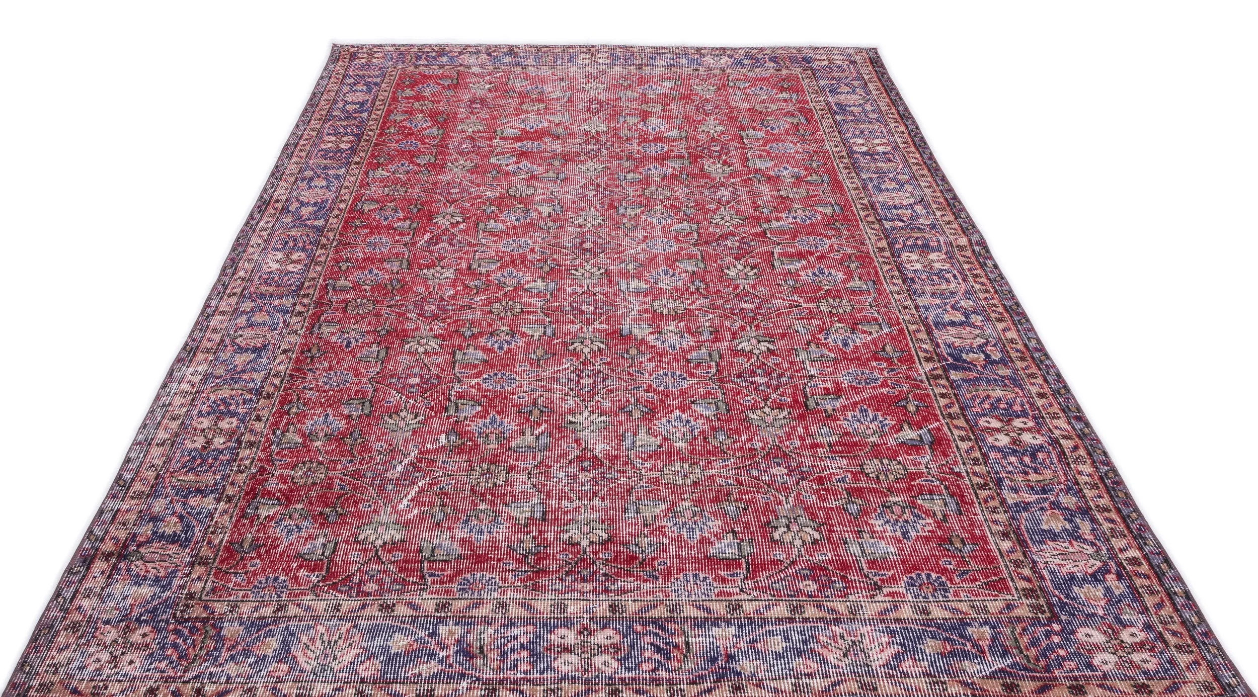 Retro Design Naturel Over Dyed Vintage Rug 5'7'' x 9'6'' ft 171 x 290 cm