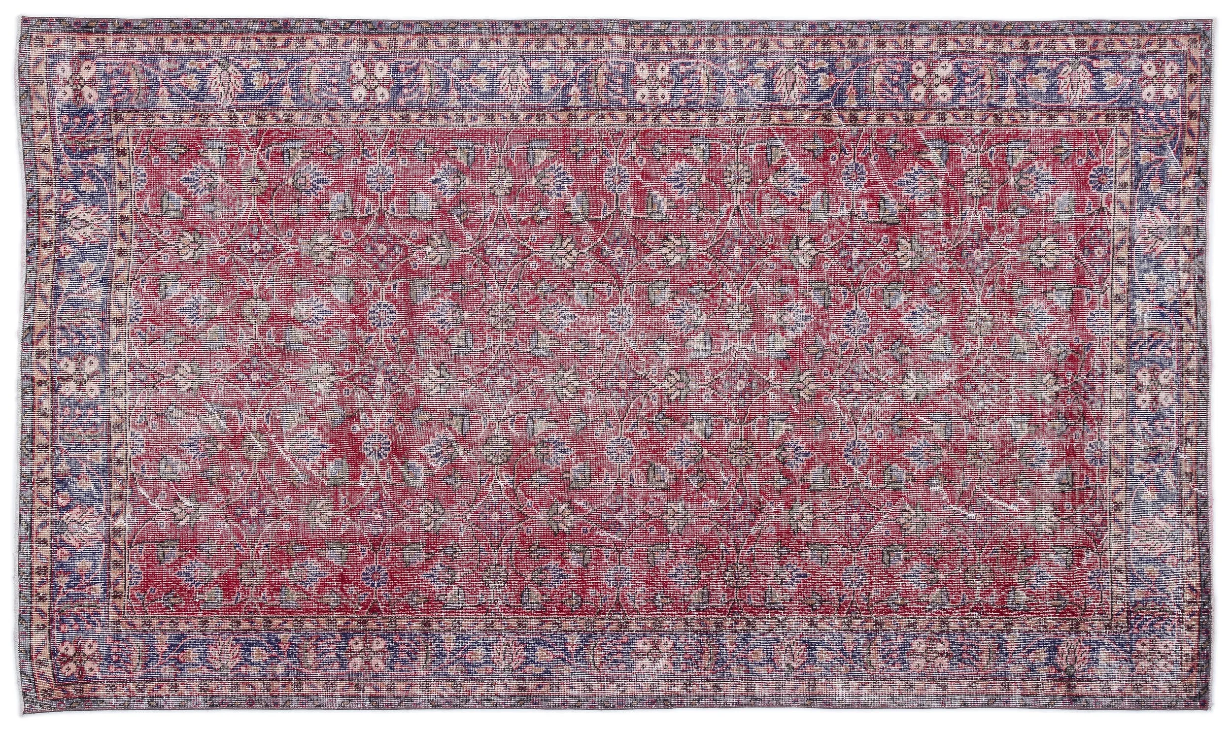 Retro Design Naturel Over Dyed Vintage Rug 5'7'' x 9'6'' ft 171 x 290 cm