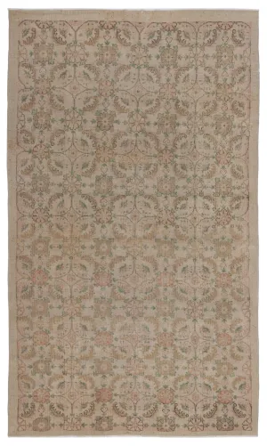 Retro Design Naturel Over Dyed Vintage Rug 5'7'' x 9'8'' ft 169 x 295 cm