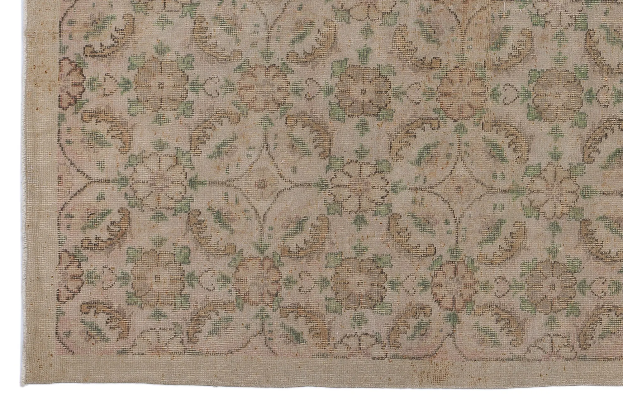 Retro Design Naturel Over Dyed Vintage Rug 5'7'' x 9'8'' ft 169 x 295 cm