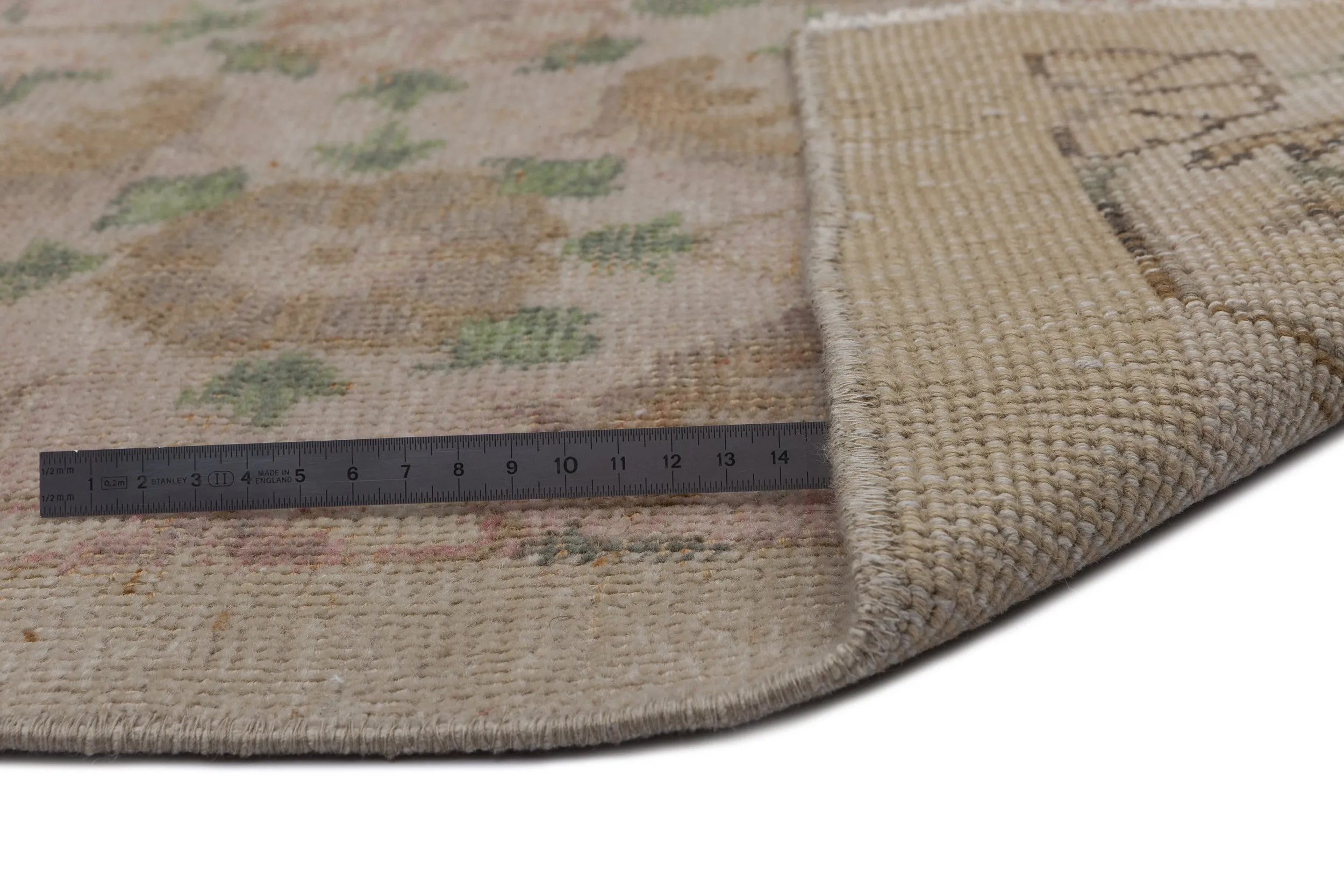 Retro Design Naturel Over Dyed Vintage Rug 5'7'' x 9'8'' ft 169 x 295 cm