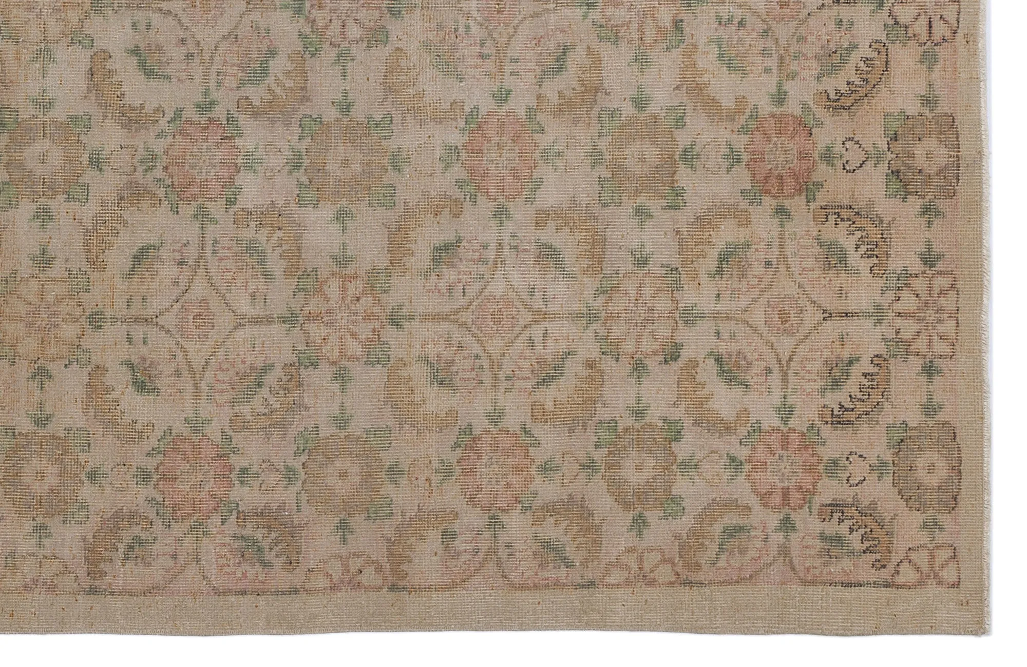 Retro Design Naturel Over Dyed Vintage Rug 5'7'' x 9'8'' ft 169 x 295 cm