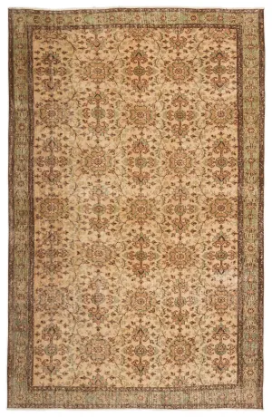 Retro Design Naturel Over Dyed Vintage Rug 5'8'' x 8'7'' ft 173 x 262 cm