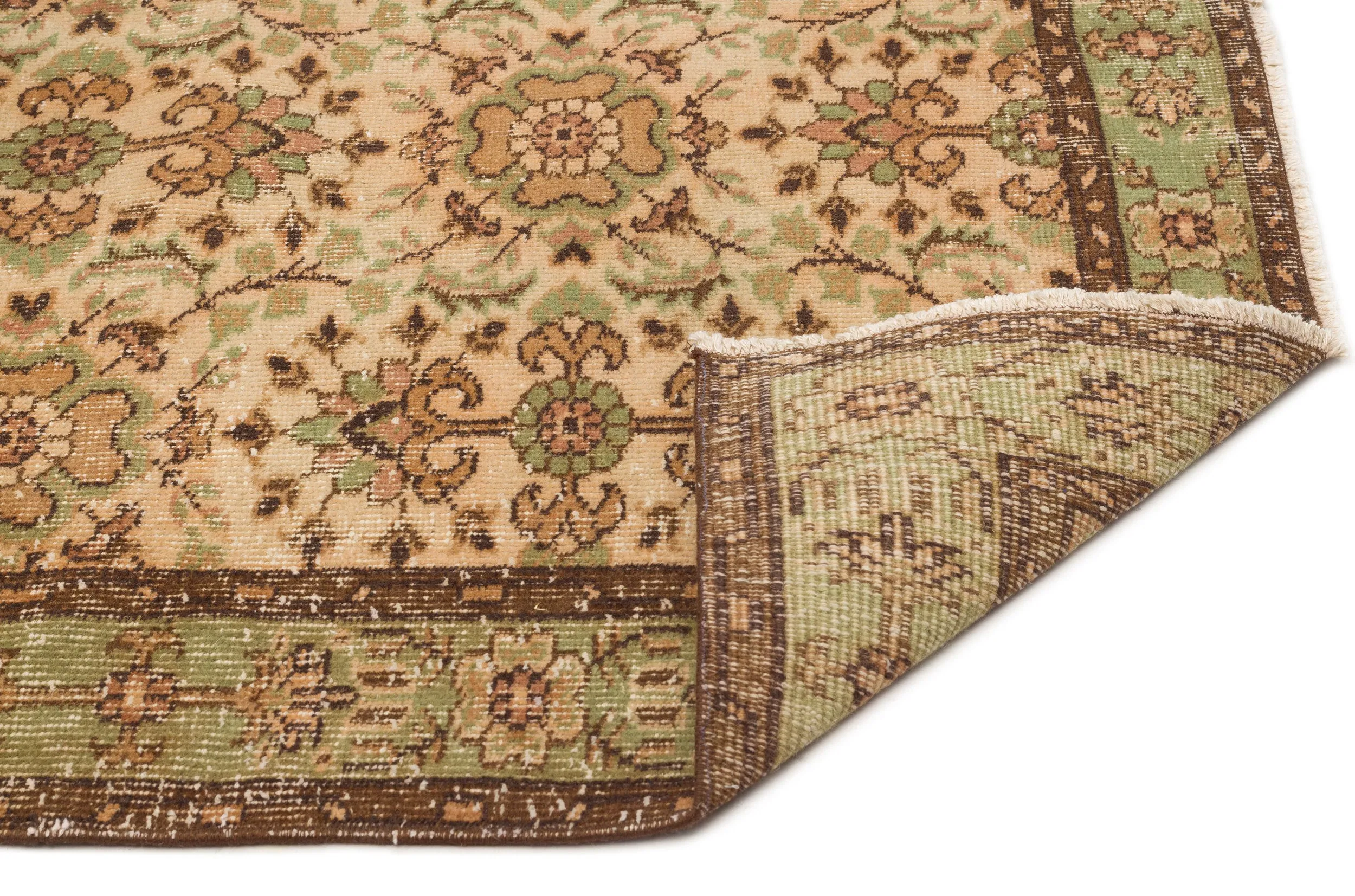 Retro Design Naturel Over Dyed Vintage Rug 5'8'' x 8'7'' ft 173 x 262 cm
