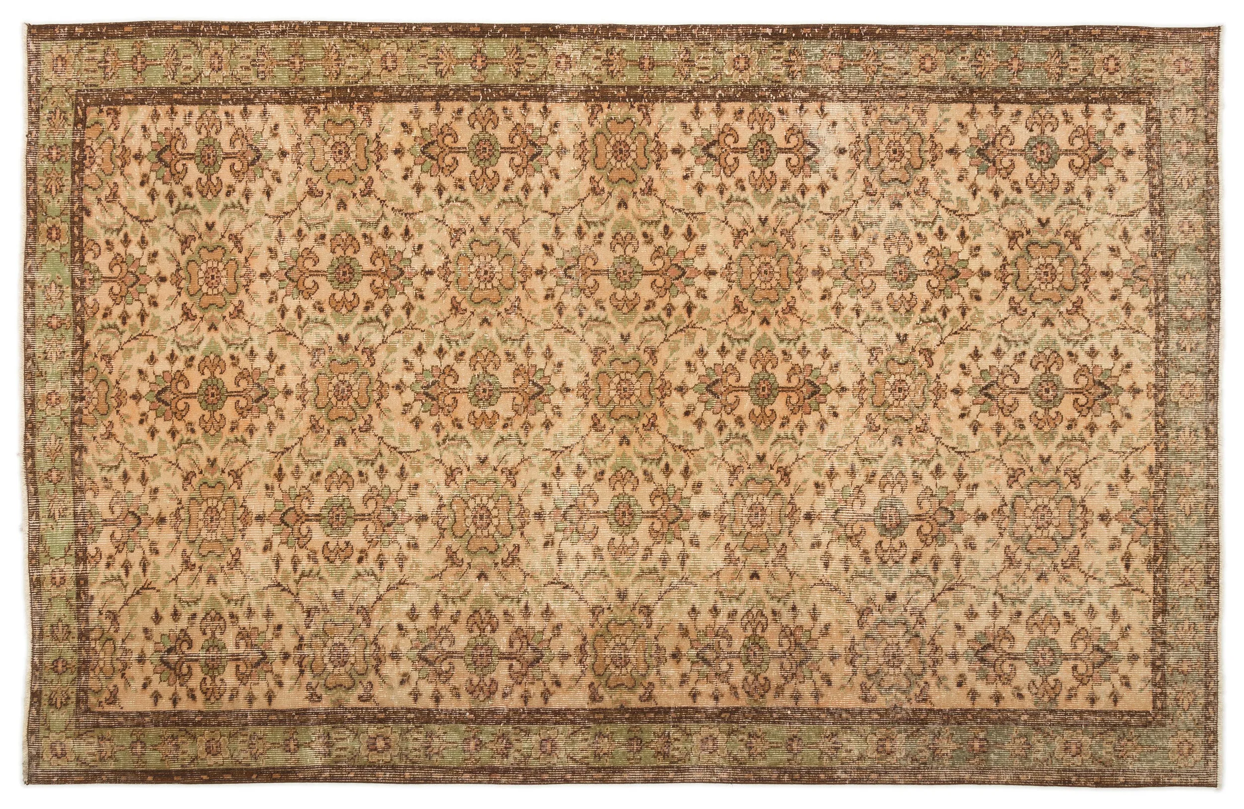 Retro Design Naturel Over Dyed Vintage Rug 5'8'' x 8'7'' ft 173 x 262 cm