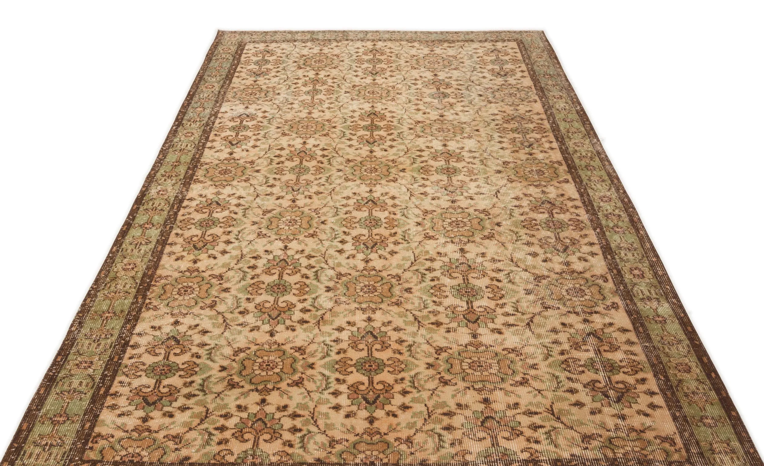 Retro Design Naturel Over Dyed Vintage Rug 5'8'' x 8'7'' ft 173 x 262 cm