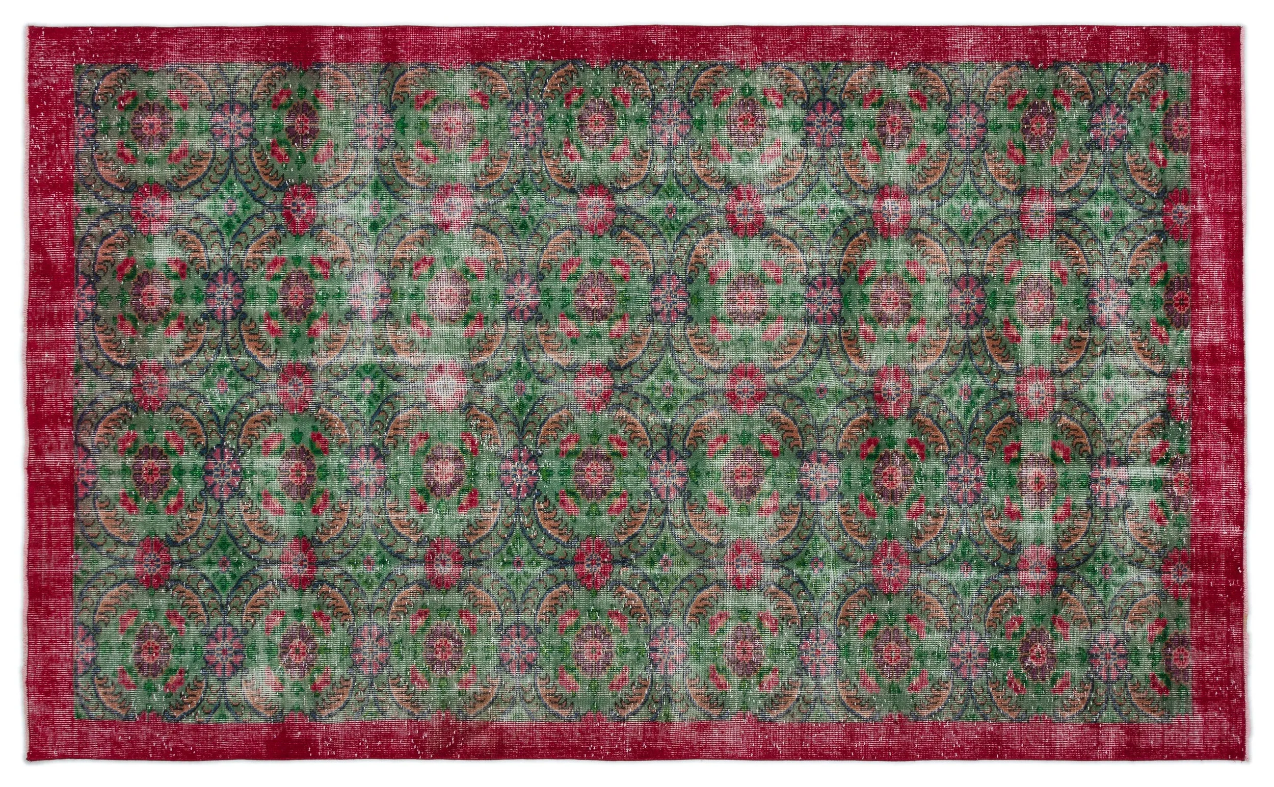 Retro Design Naturel Over Dyed Vintage Rug 5'8'' x 9'4'' ft 172 x 285 cm