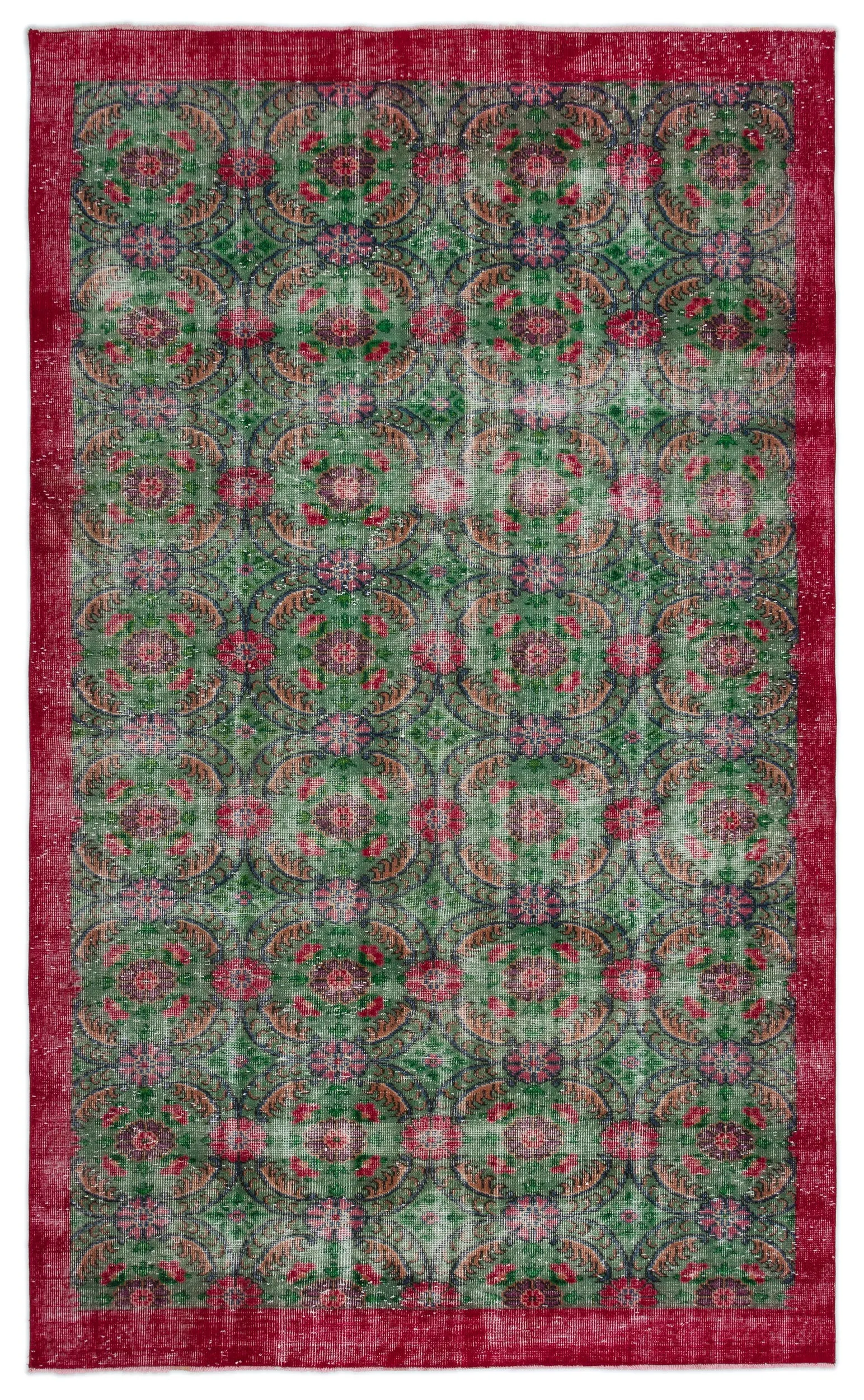 Retro Design Naturel Over Dyed Vintage Rug 5'8'' x 9'4'' ft 172 x 285 cm