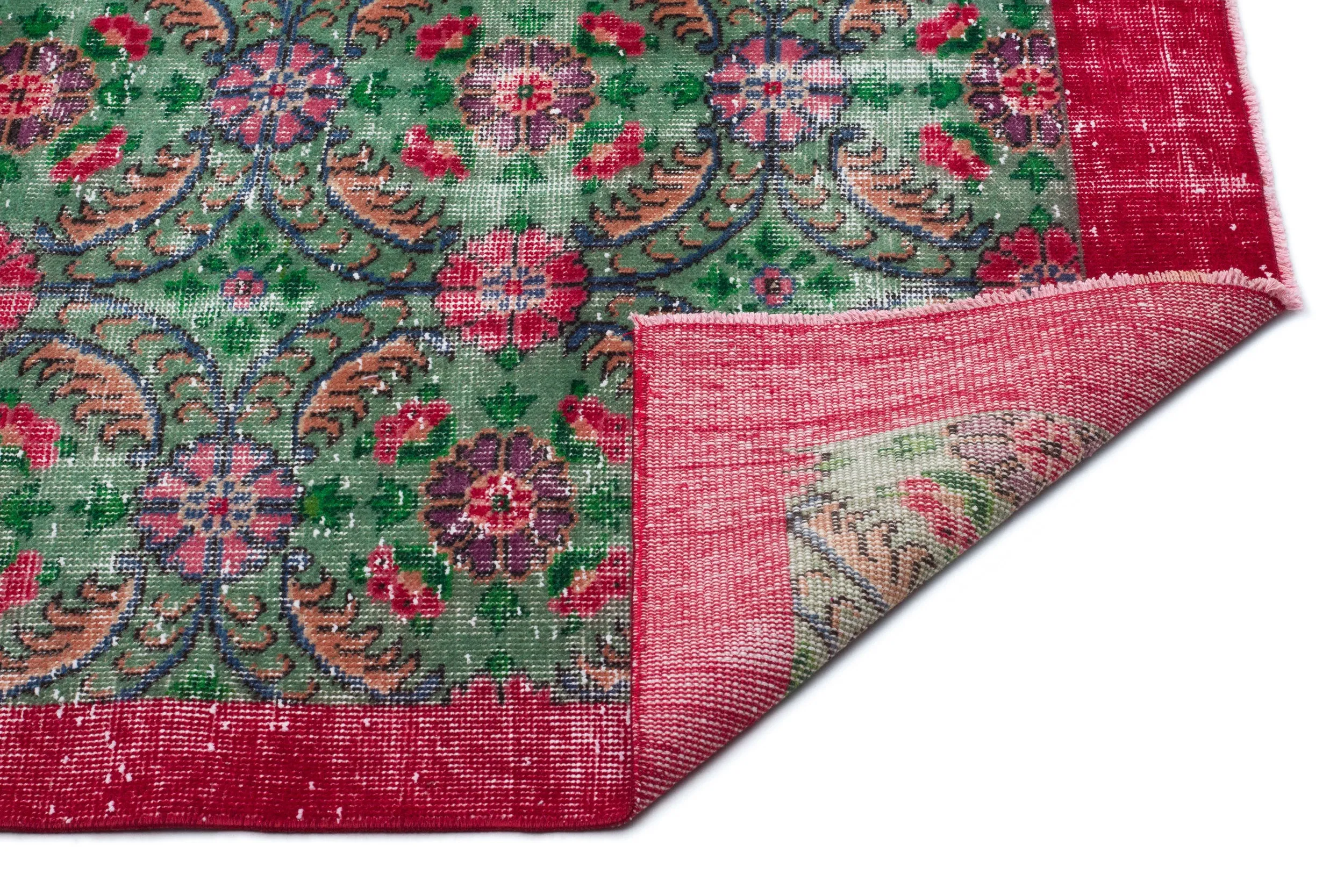Retro Design Naturel Over Dyed Vintage Rug 5'8'' x 9'4'' ft 172 x 285 cm