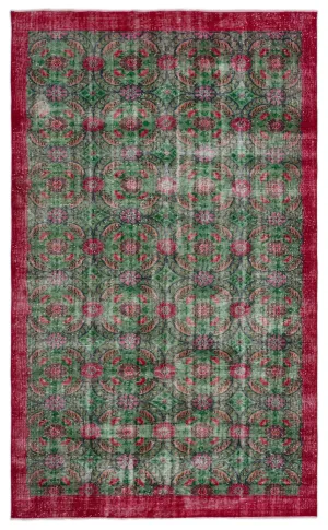 Retro Design Naturel Over Dyed Vintage Rug 5'8'' x 9'4'' ft 172 x 285 cm