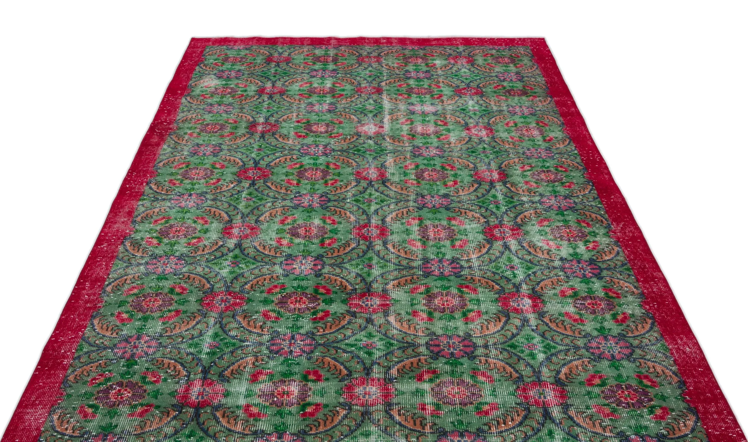Retro Design Naturel Over Dyed Vintage Rug 5'8'' x 9'4'' ft 172 x 285 cm