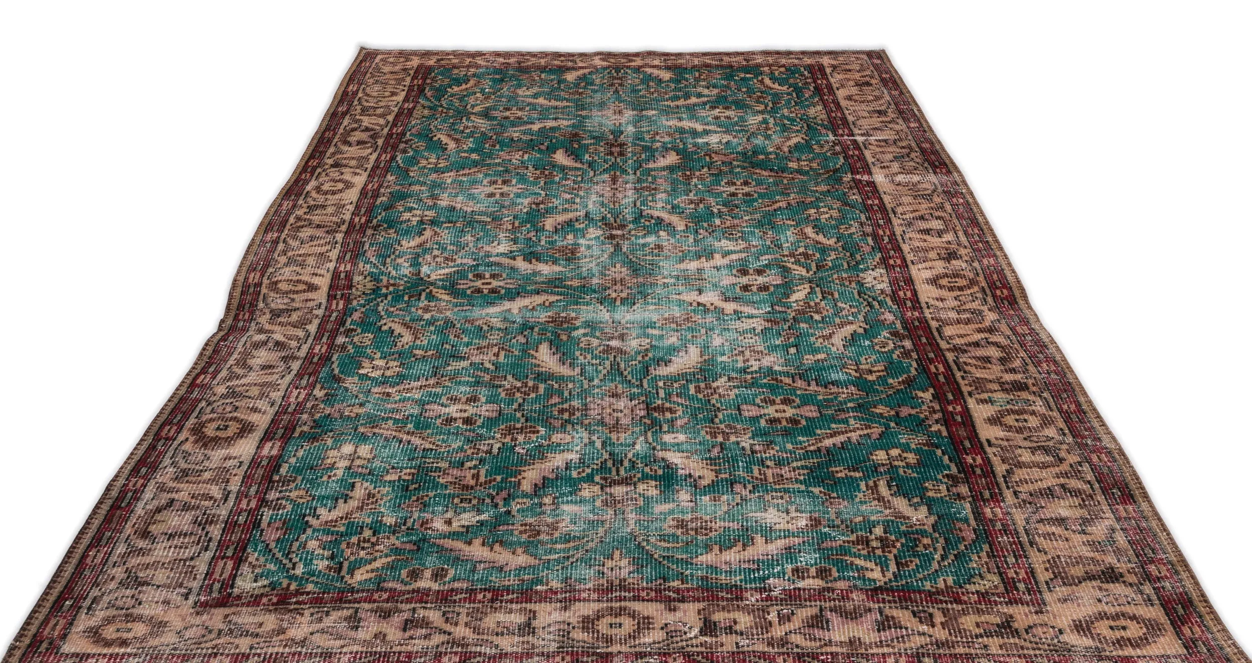 Retro Design Naturel Over Dyed Vintage Rug 5'9'' x 9'5'' ft 175 x 286 cm