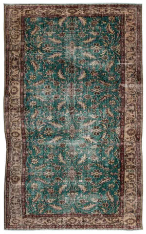 Retro Design Naturel Over Dyed Vintage Rug 5'9'' x 9'5'' ft 175 x 286 cm