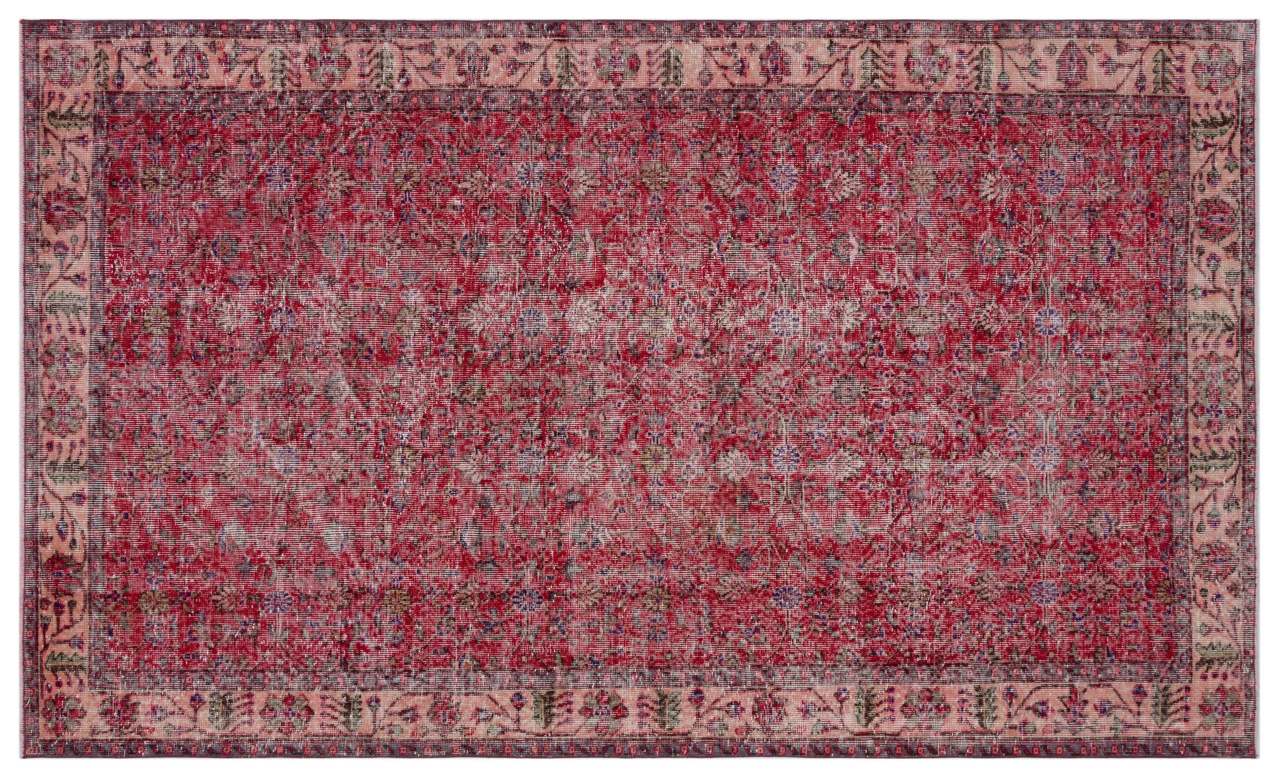 Retro Design Naturel Over Dyed Vintage Rug 5'9'' x 9'6'' ft 174 x 290 cm