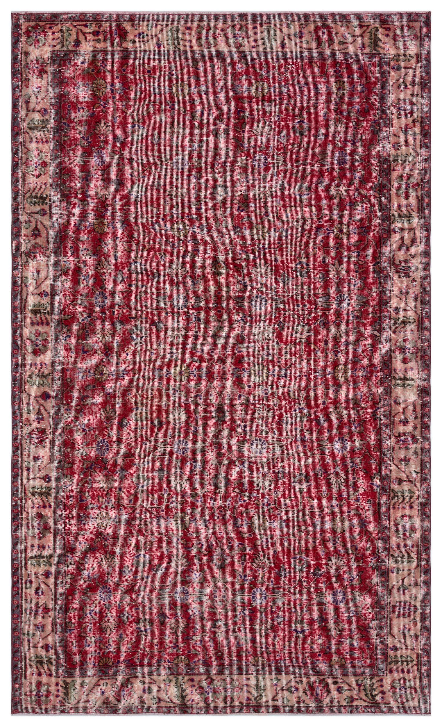 Retro Design Naturel Over Dyed Vintage Rug 5'9'' x 9'6'' ft 174 x 290 cm