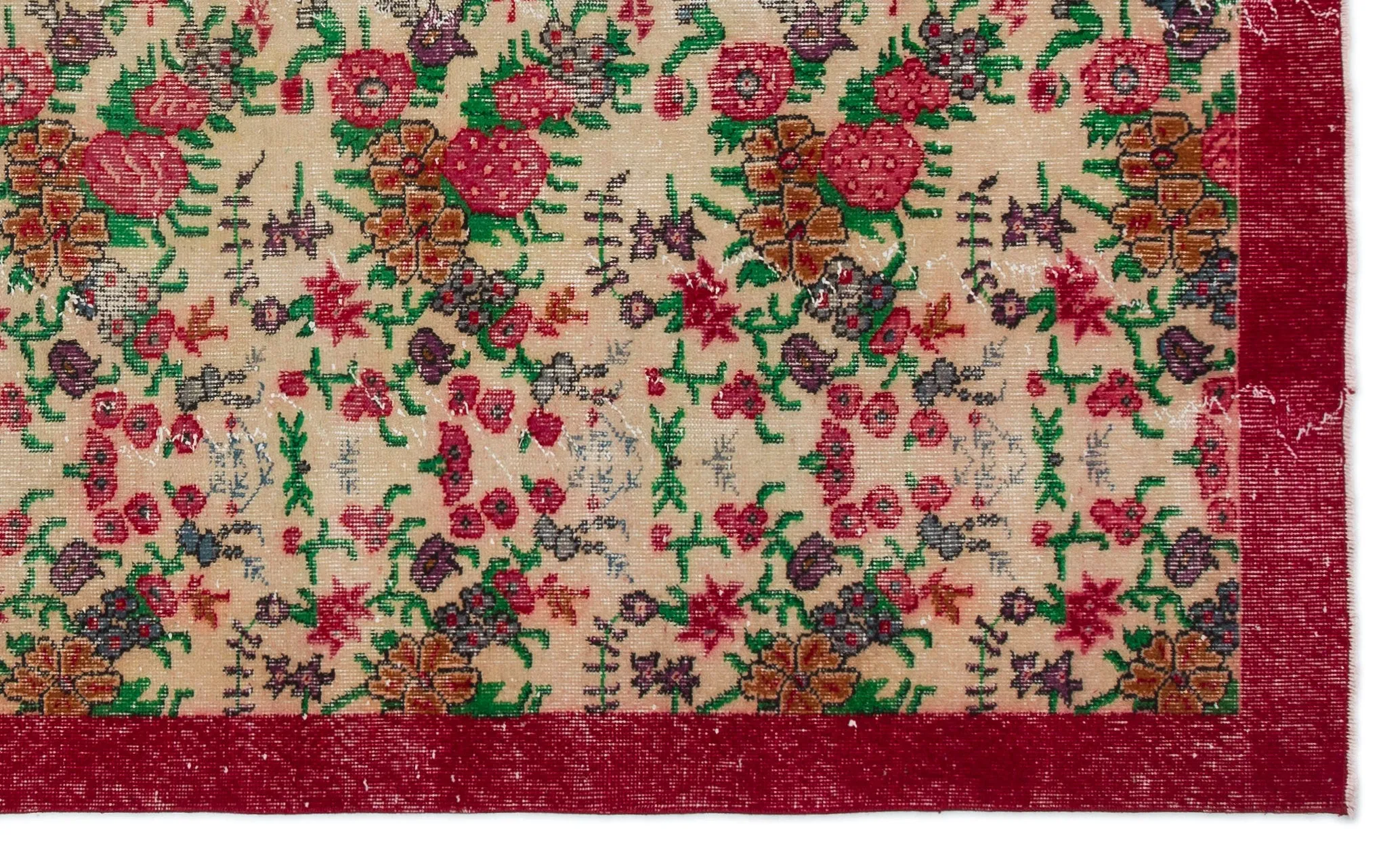 Retro Design Naturel Over Dyed Vintage Rug 5'9'' x 9'6'' ft 175 x 290 cm