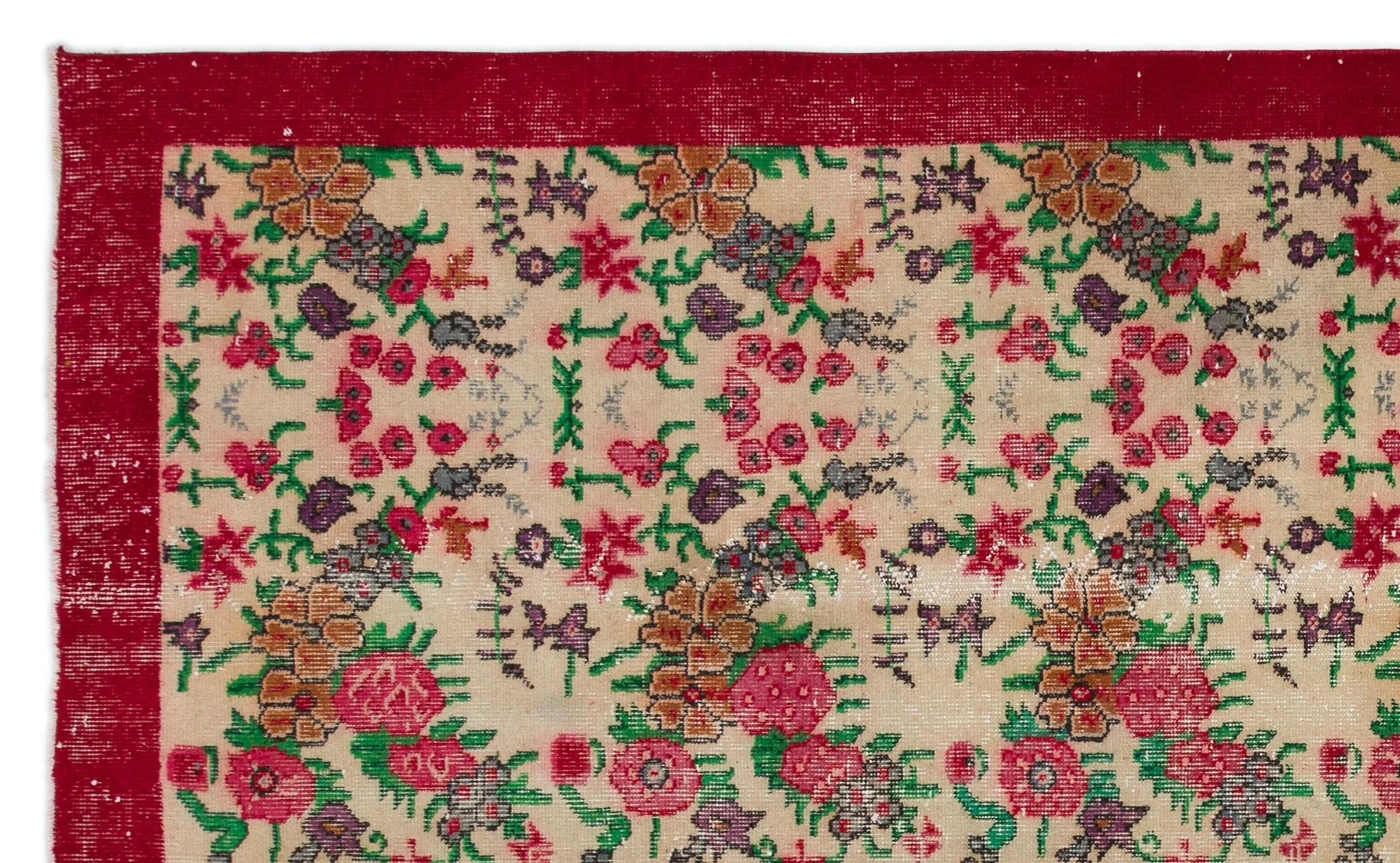 Retro Design Naturel Over Dyed Vintage Rug 5'9'' x 9'6'' ft 175 x 290 cm