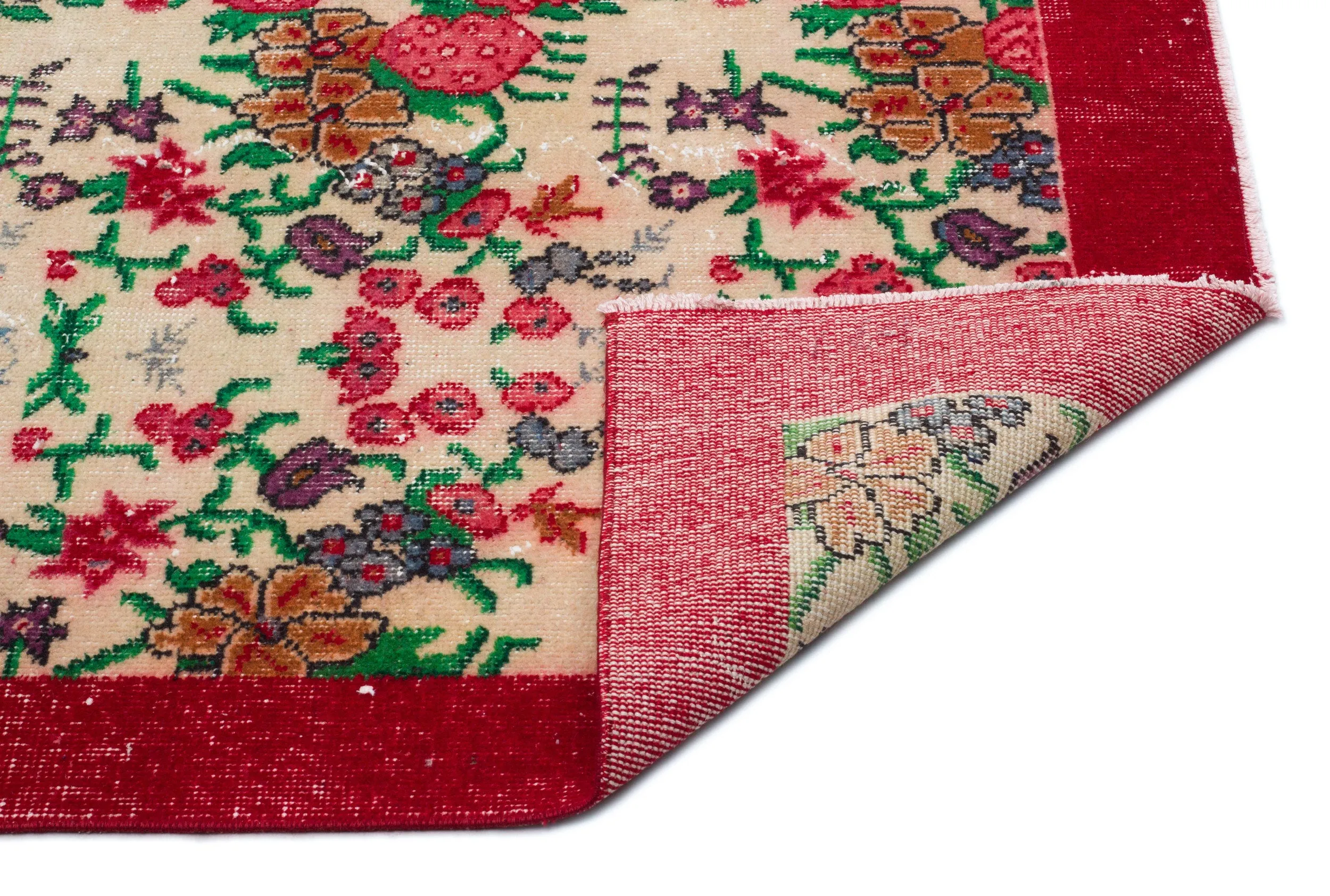 Retro Design Naturel Over Dyed Vintage Rug 5'9'' x 9'6'' ft 175 x 290 cm