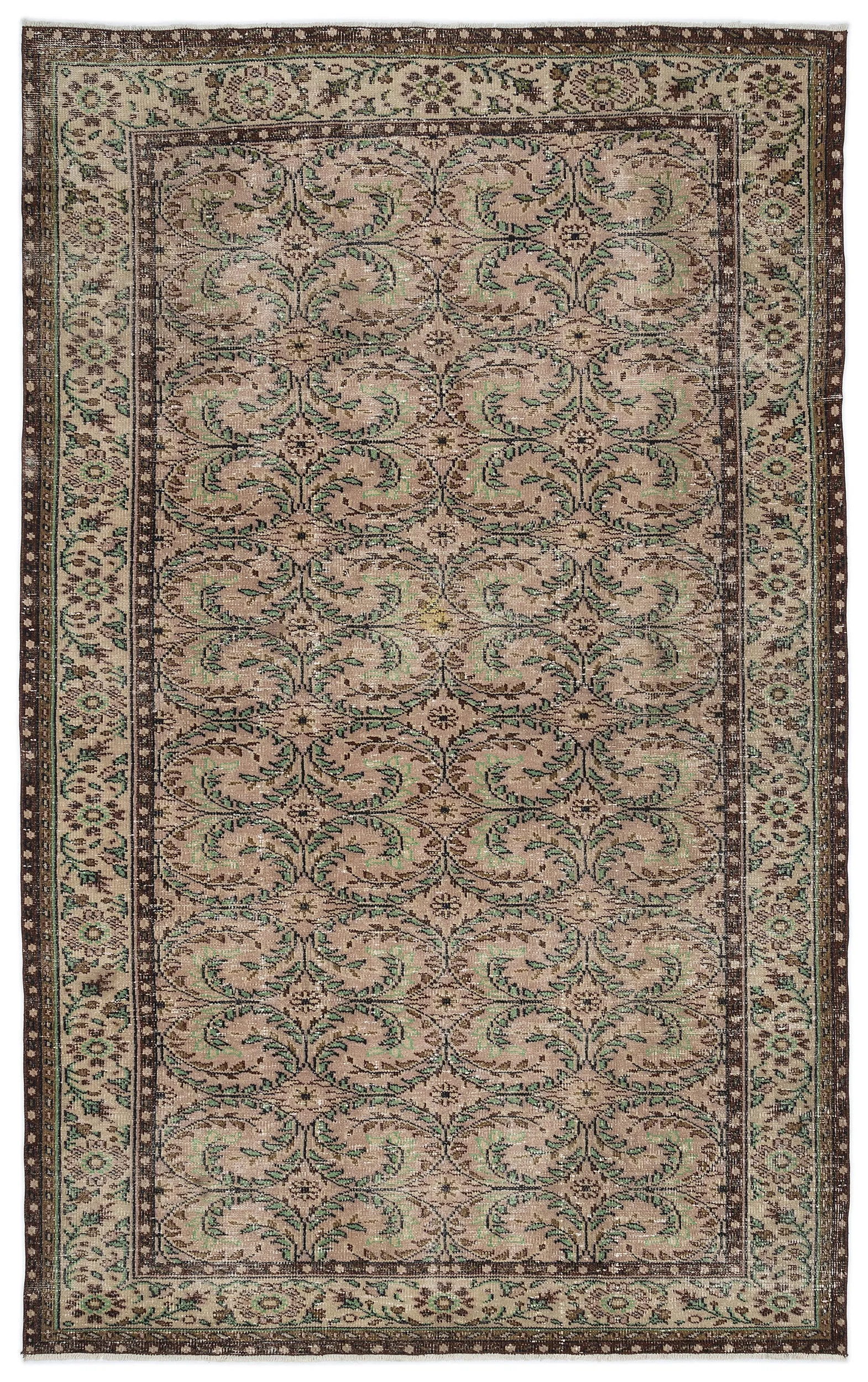 Retro Design Naturel Over Dyed Vintage Rug 6'0'' x 9'9'' ft 184 x 297 cm