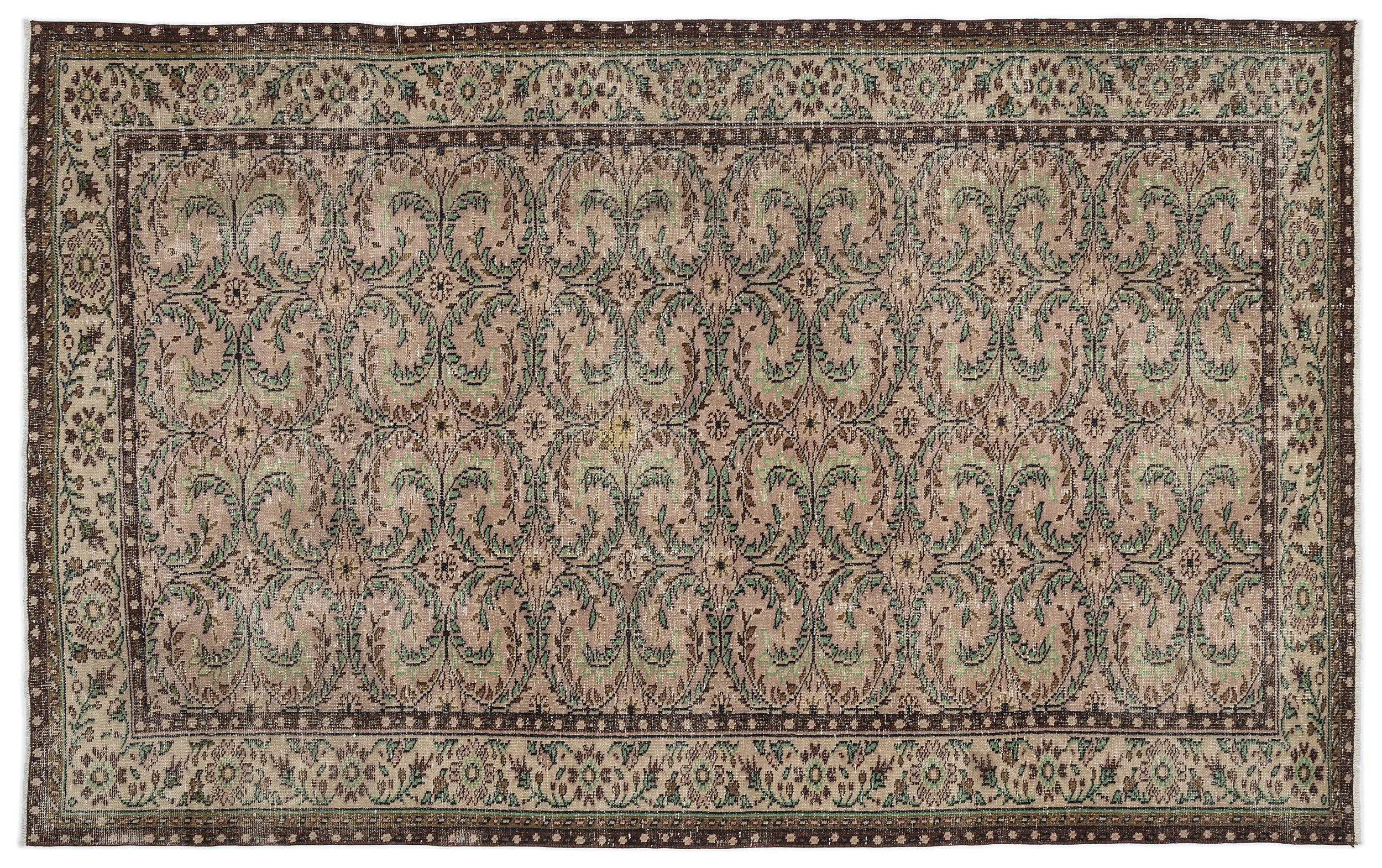 Retro Design Naturel Over Dyed Vintage Rug 6'0'' x 9'9'' ft 184 x 297 cm