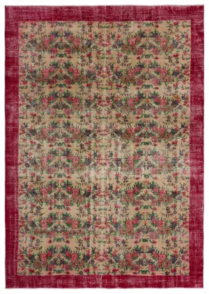 Retro Design Naturel Over Dyed Vintage Rug 7'1'' x 10'2'' ft 216 x 310 cm