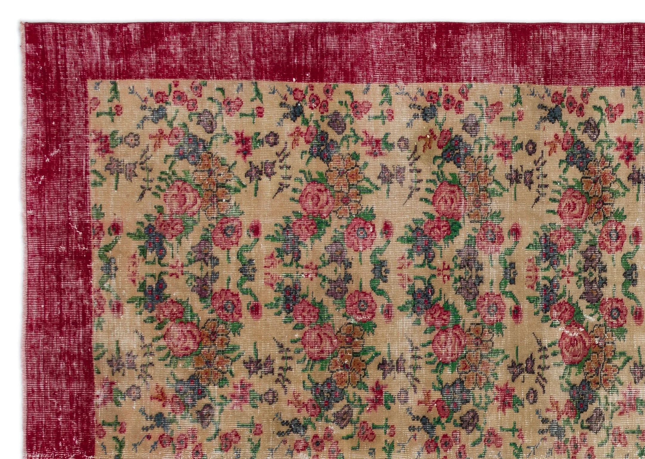 Retro Design Naturel Over Dyed Vintage Rug 7'1'' x 10'2'' ft 216 x 310 cm