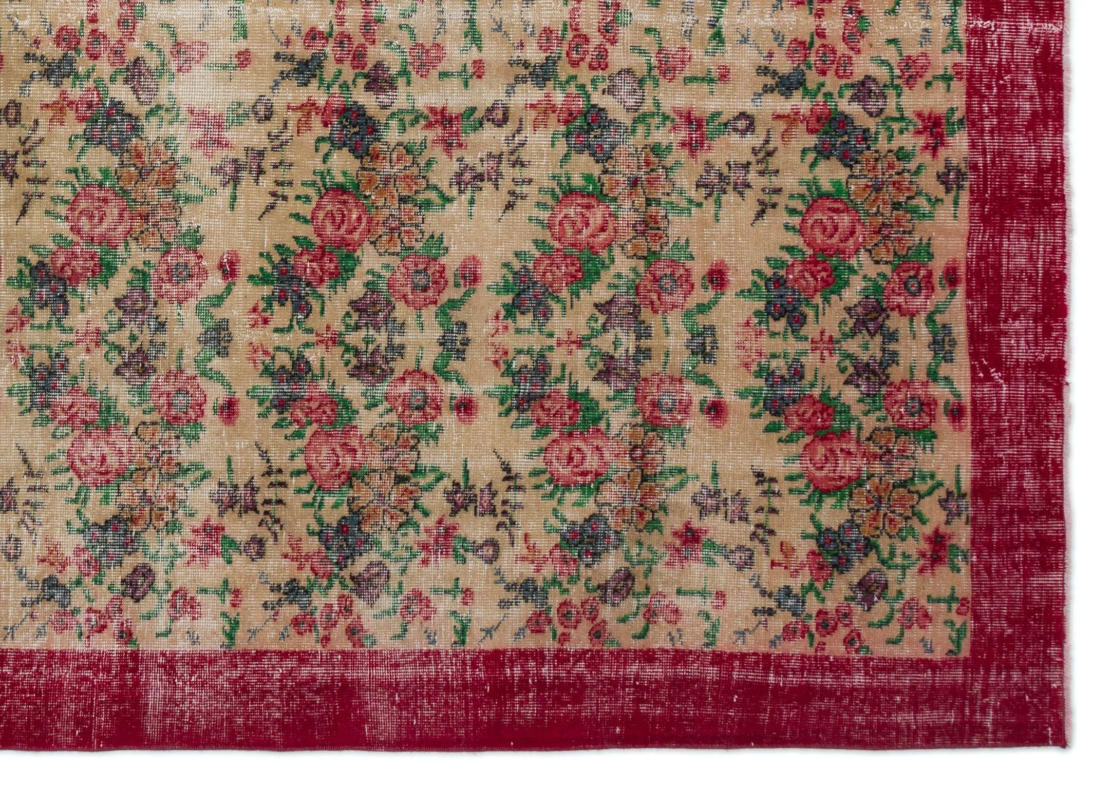 Retro Design Naturel Over Dyed Vintage Rug 7'1'' x 10'2'' ft 216 x 310 cm