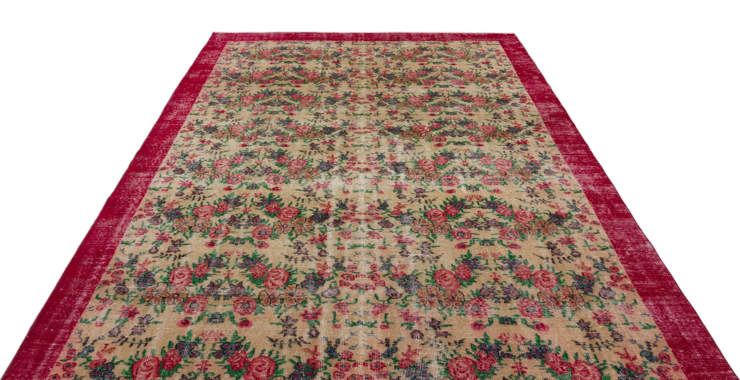 Retro Design Naturel Over Dyed Vintage Rug 7'1'' x 10'2'' ft 216 x 310 cm