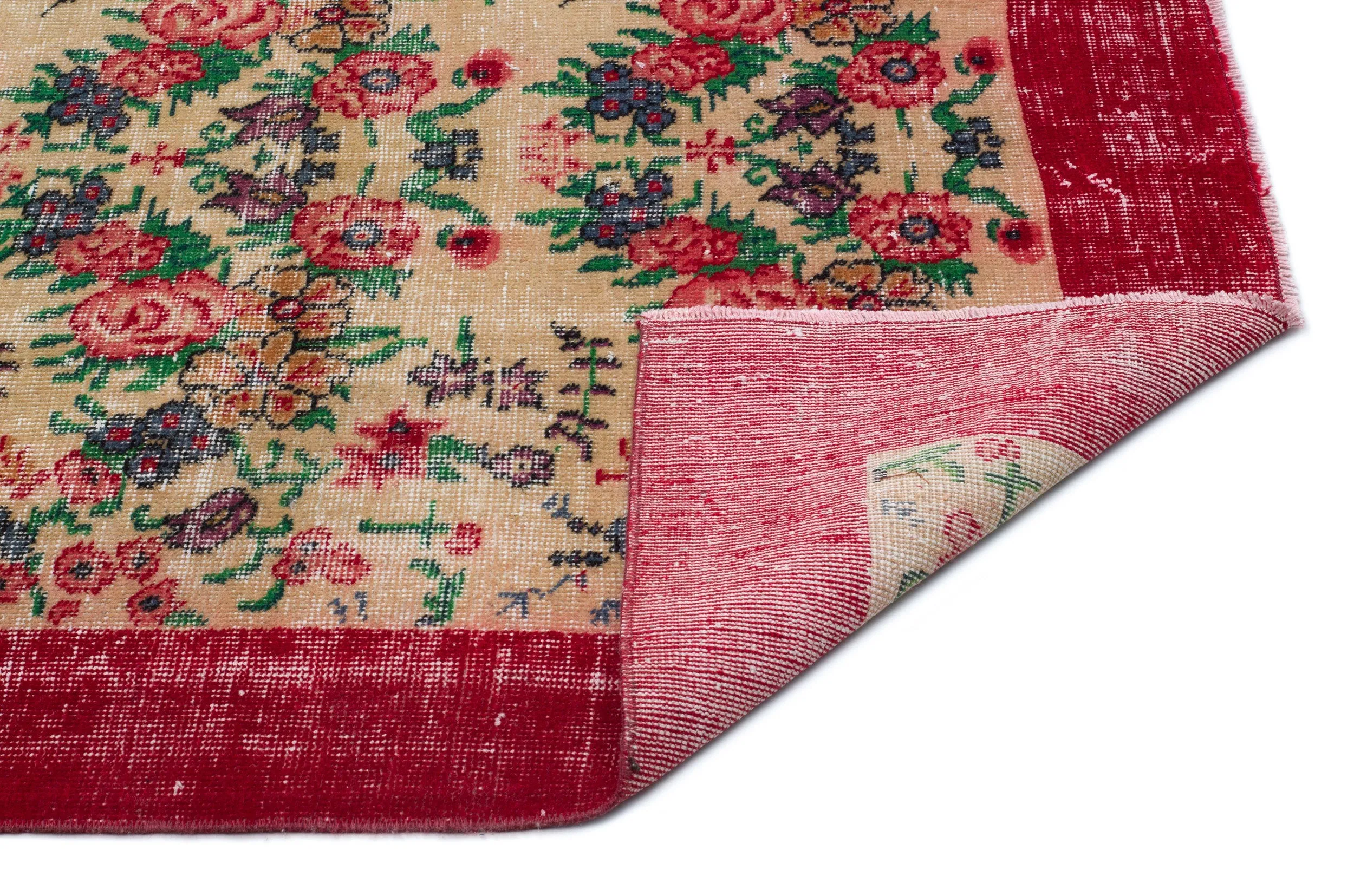 Retro Design Naturel Over Dyed Vintage Rug 7'1'' x 10'2'' ft 216 x 310 cm