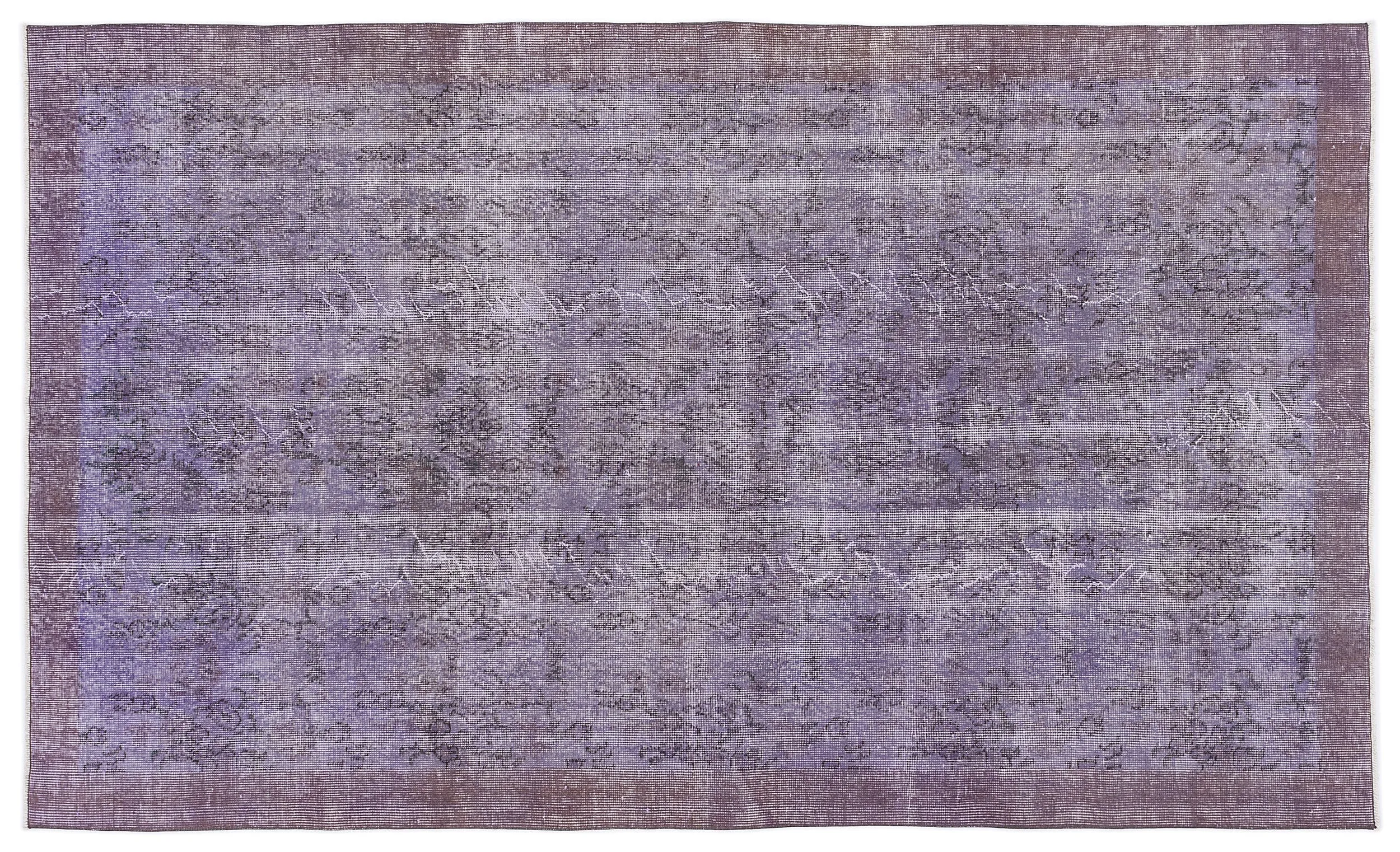 Retro Design Purple Over Dyed Vintage Rug 4'11'' x 8'4'' ft 150 x 253 cm