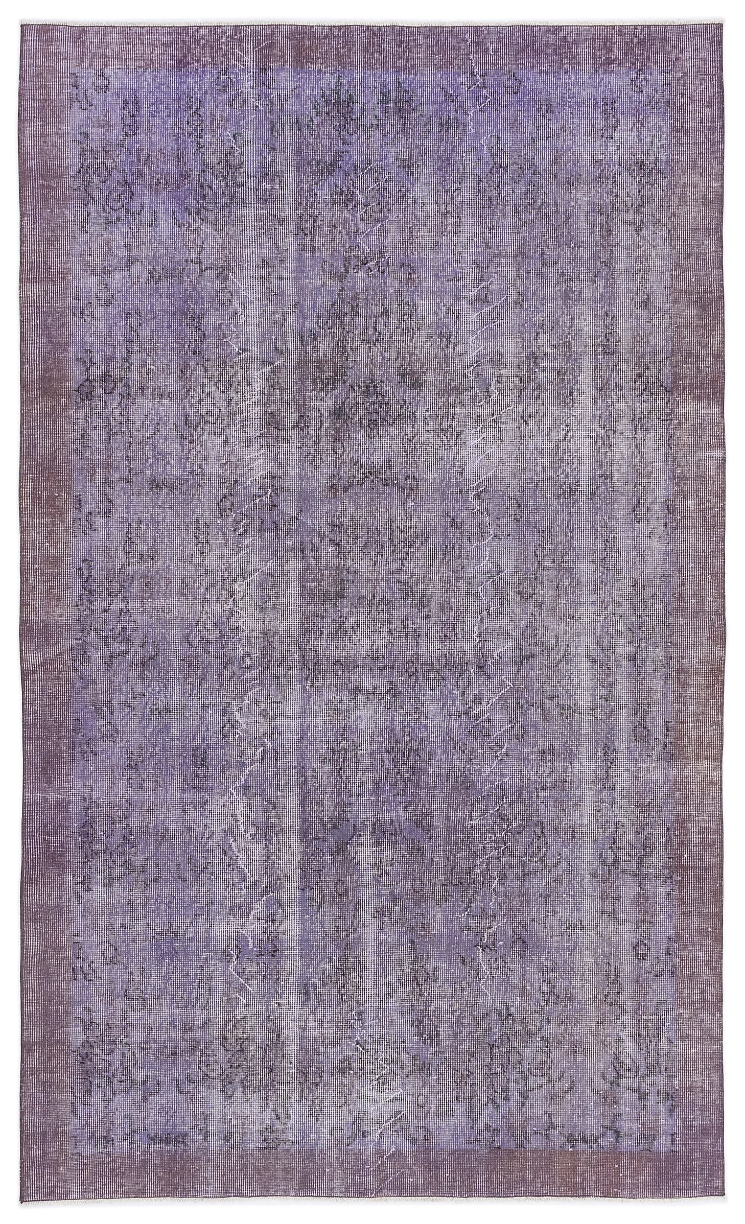 Retro Design Purple Over Dyed Vintage Rug 4'11'' x 8'4'' ft 150 x 253 cm