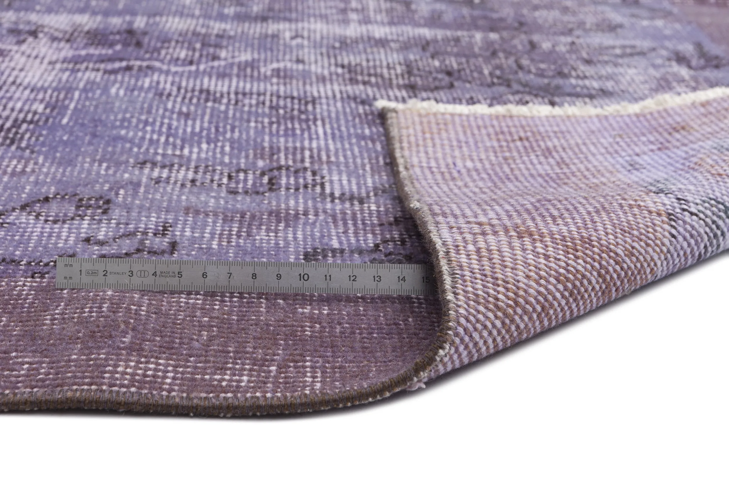 Retro Design Purple Over Dyed Vintage Rug 4'11'' x 8'4'' ft 150 x 253 cm