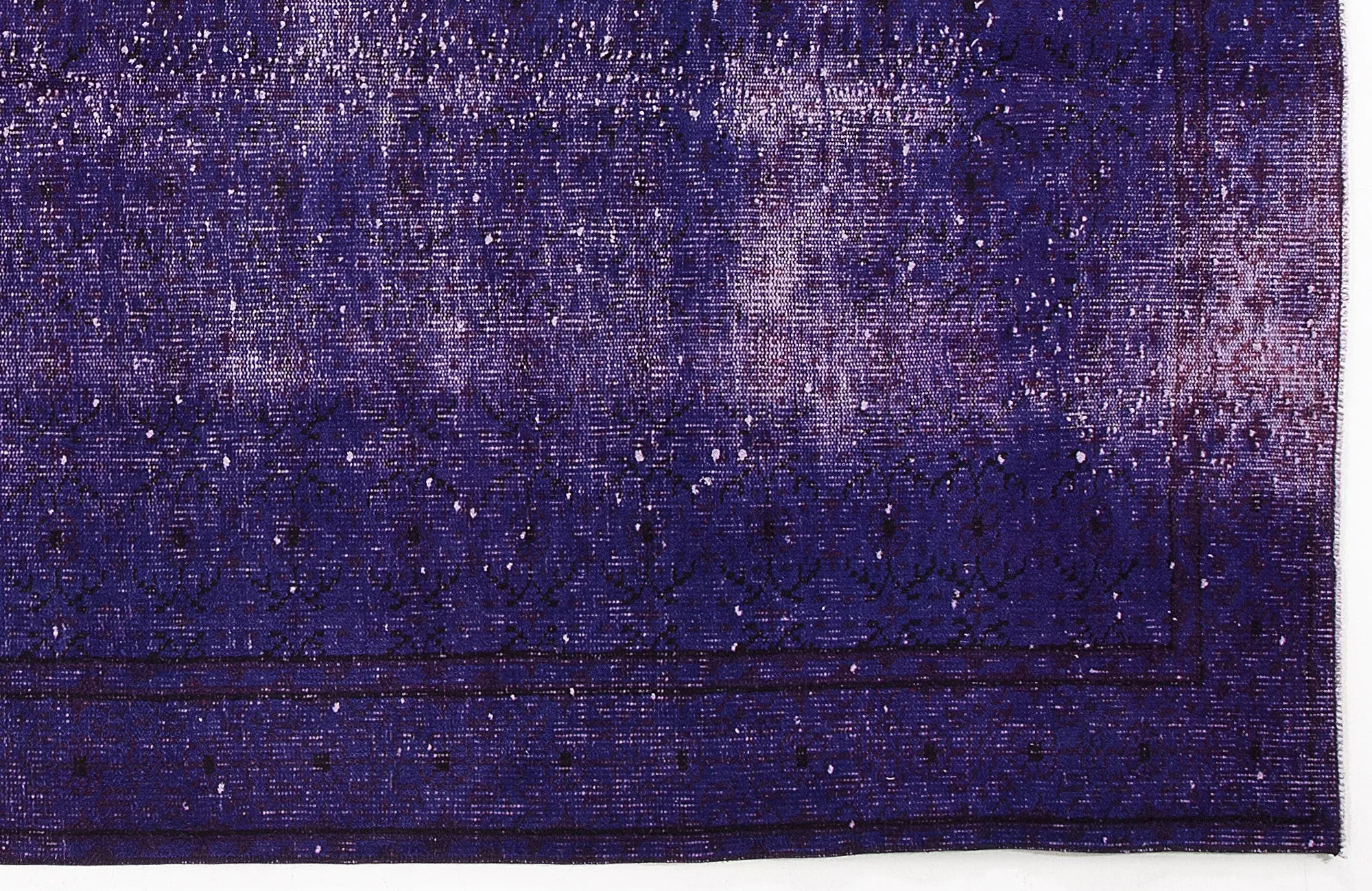 Retro Design Purple Over Dyed Vintage Rug 5'5'' x 8'8'' ft 164 x 264 cm