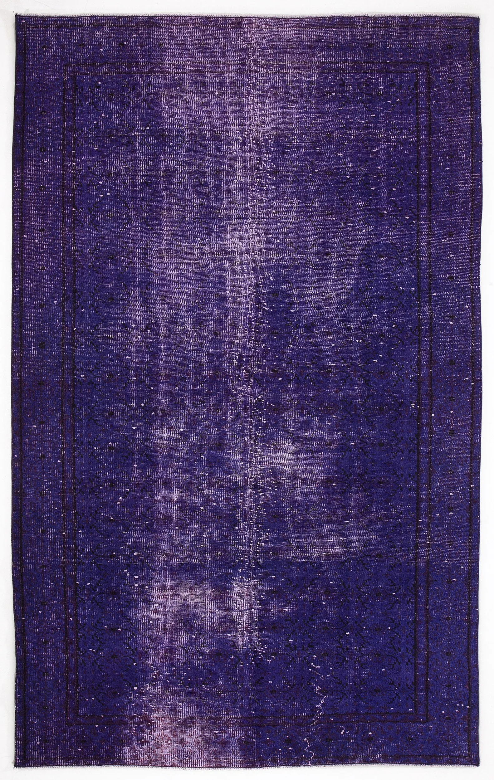 Retro Design Purple Over Dyed Vintage Rug 5'5'' x 8'8'' ft 164 x 264 cm