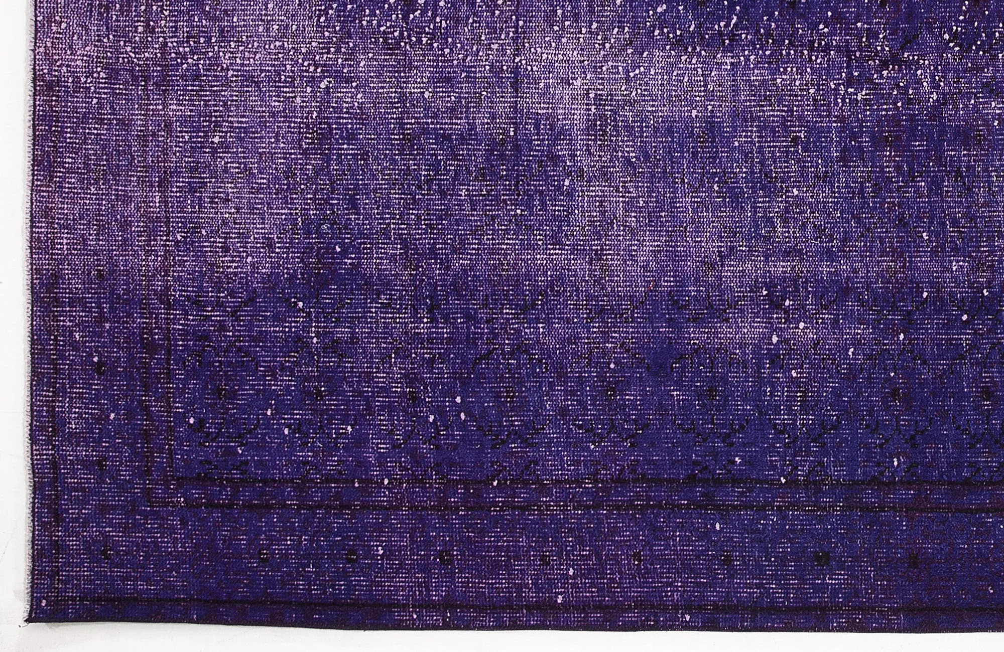 Retro Design Purple Over Dyed Vintage Rug 5'5'' x 8'8'' ft 164 x 264 cm