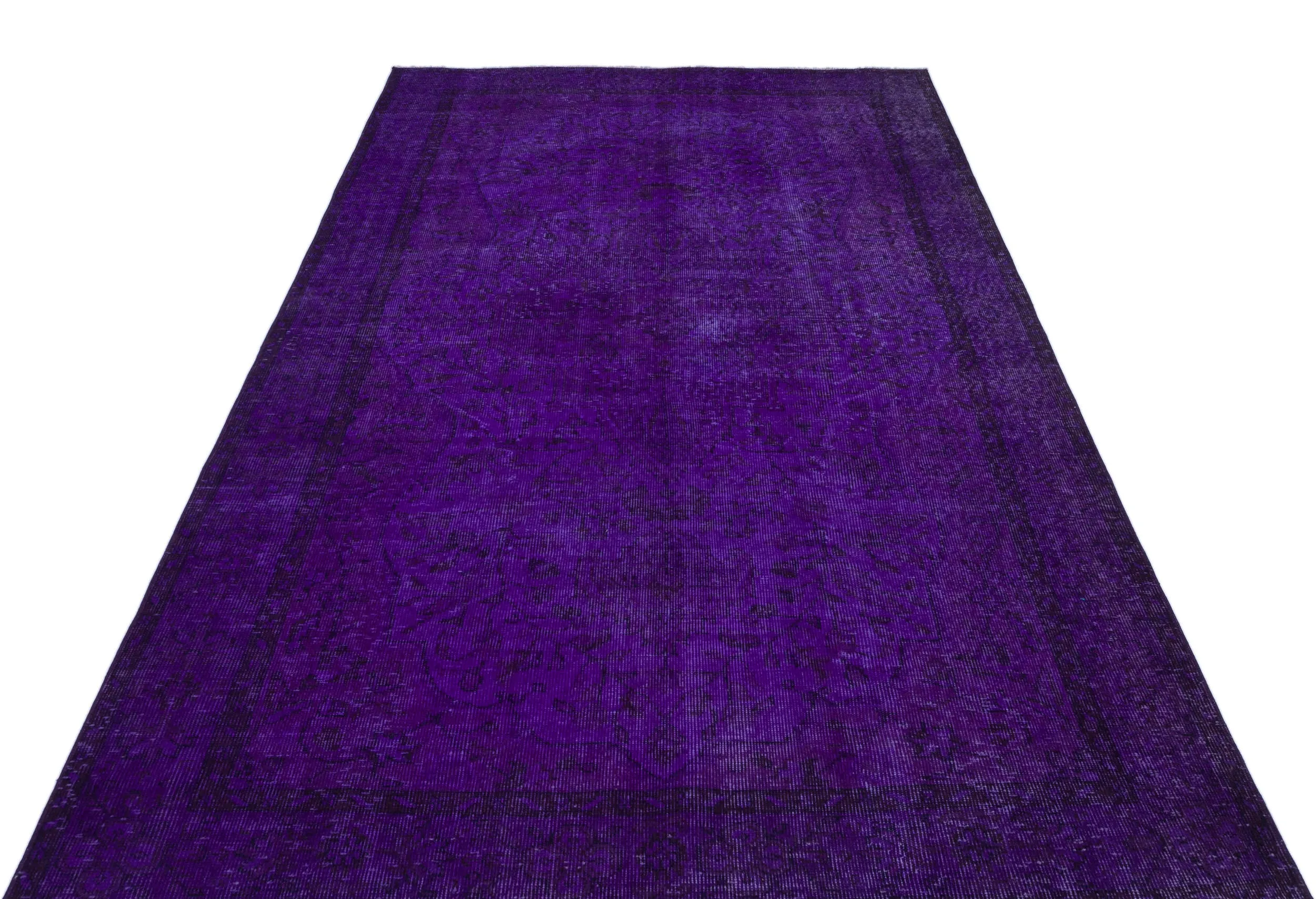Retro Design Purple Over Dyed Vintage Rug 5'6'' x 9'5'' ft 167 x 286 cm