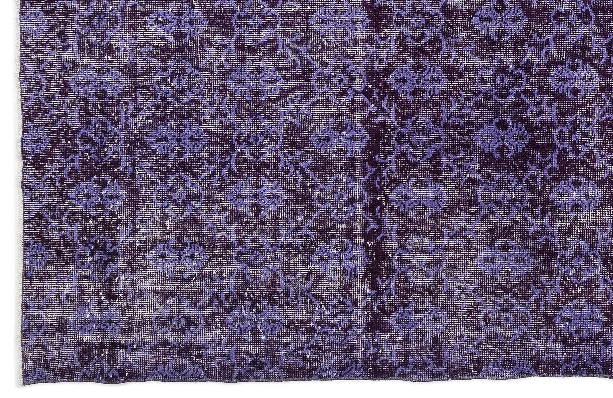 Retro Design Purple Over Dyed Vintage Rug 6'10'' x 10'8'' ft 208 x 324 cm